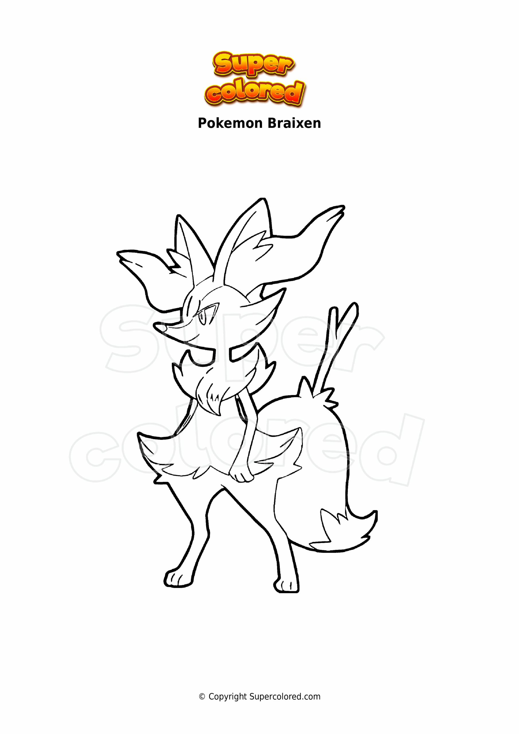Coloring Page Pokemon Braixen Supercolored