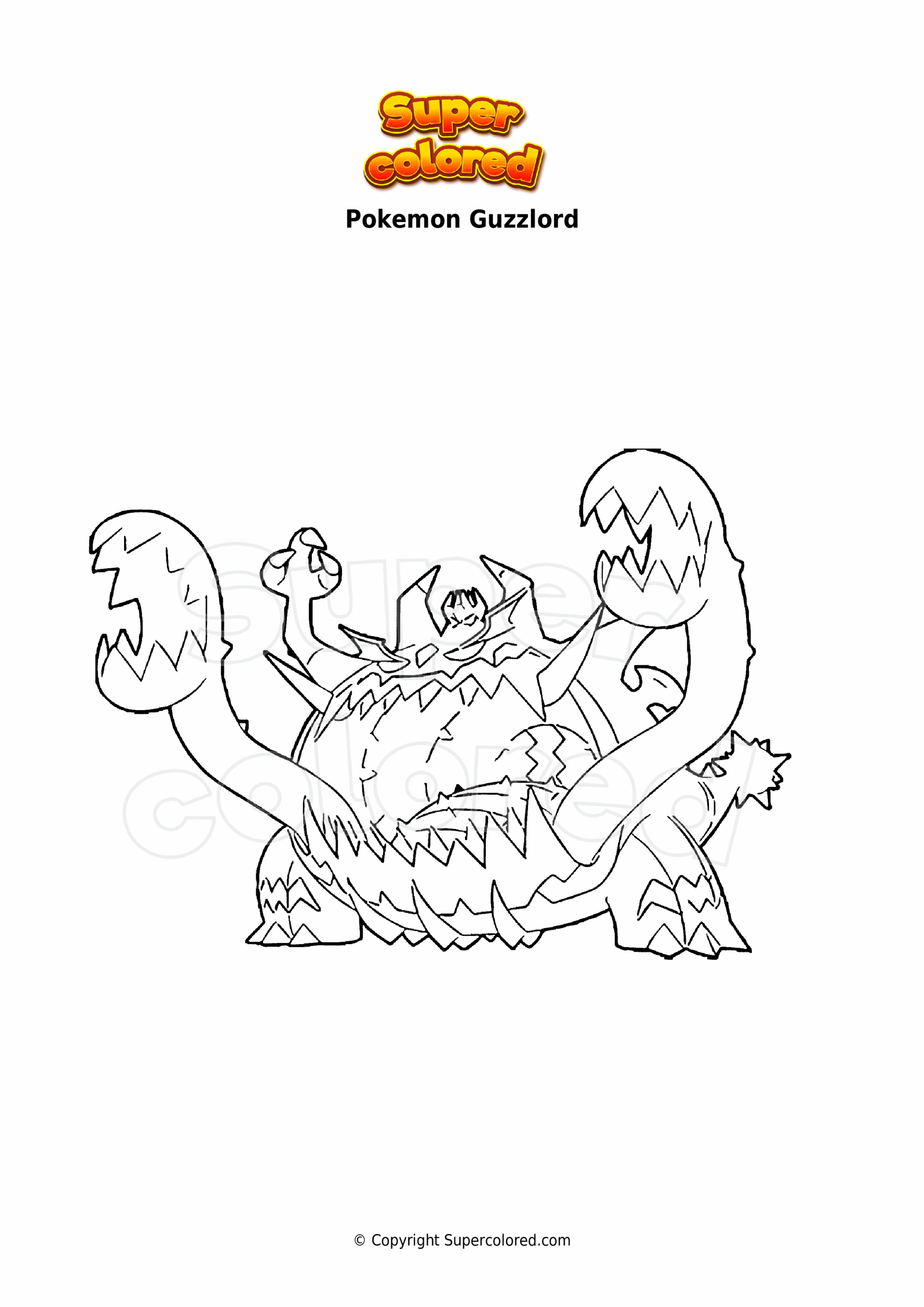 Coloring Page Pokemon Guzzlord Supercolored