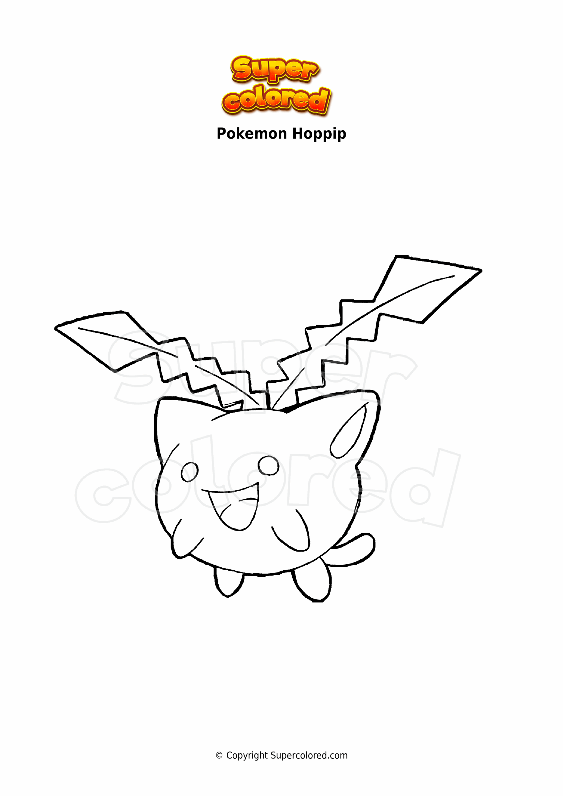 Coloring Page Pokemon Hoppip Supercolored