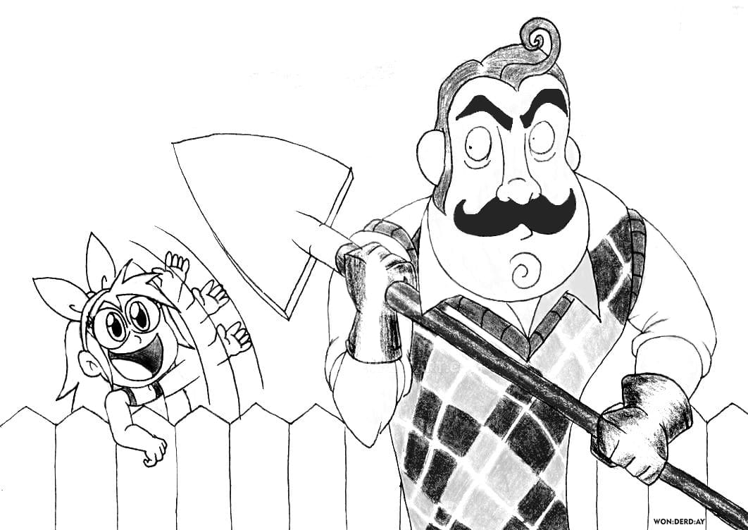 Hello Neighbor 1 Coloring Page Printable