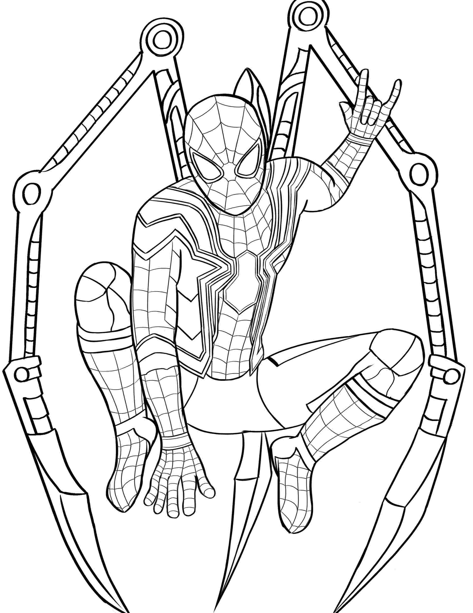 Coloring Pages Iron Spider Coloringes Spiderman For Color
