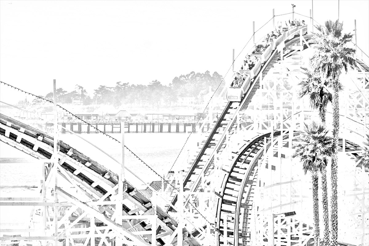 Coloring Pages Santa Cruz Beach Boardwalk Amusement Park