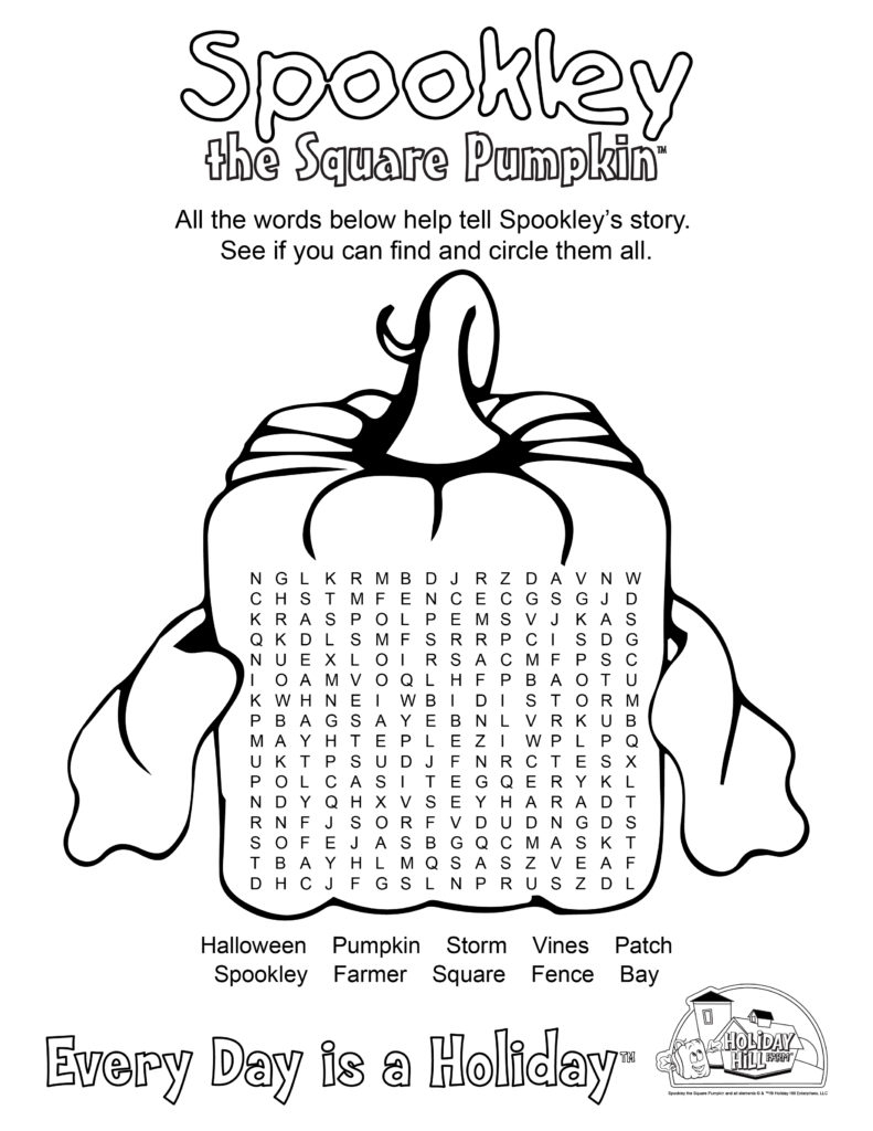 COLORING SHEETS Spookley The Square Pumpkin