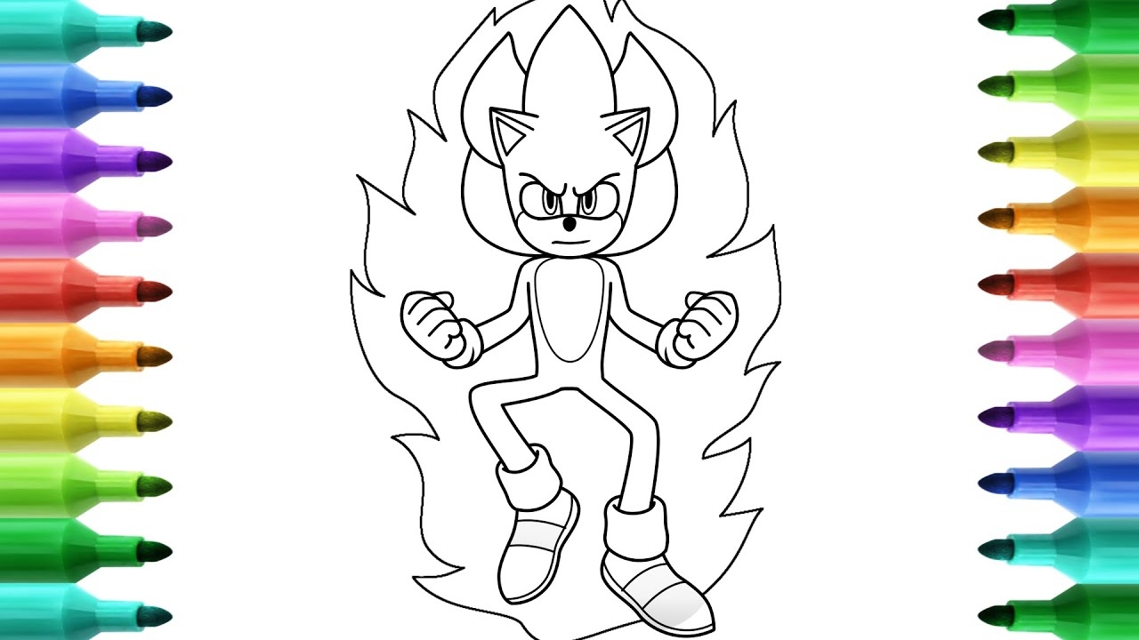 Super Sonic Coloring Page For Superhero