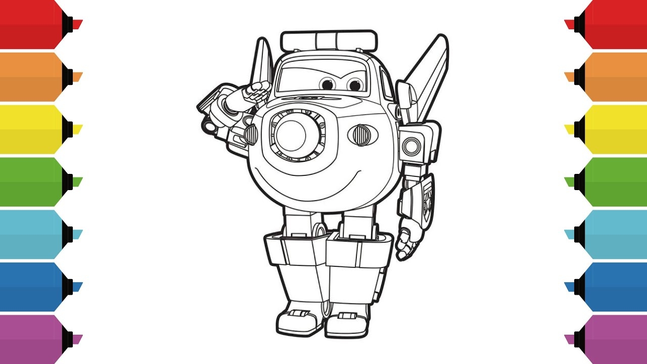 Coloring Super Wings Paul Coloring Page YouTube