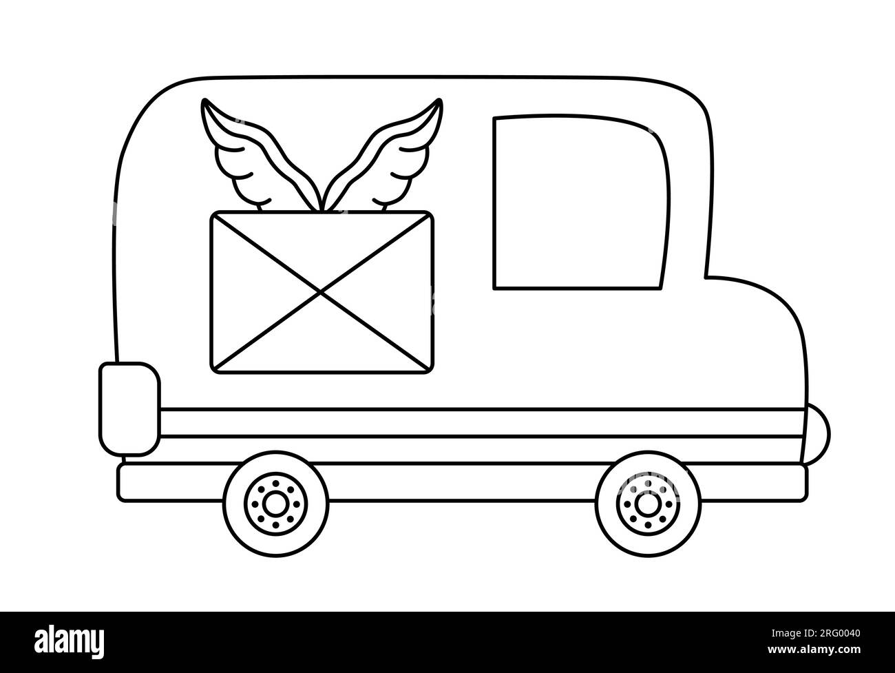 Mail Truck Coloring Page Printable