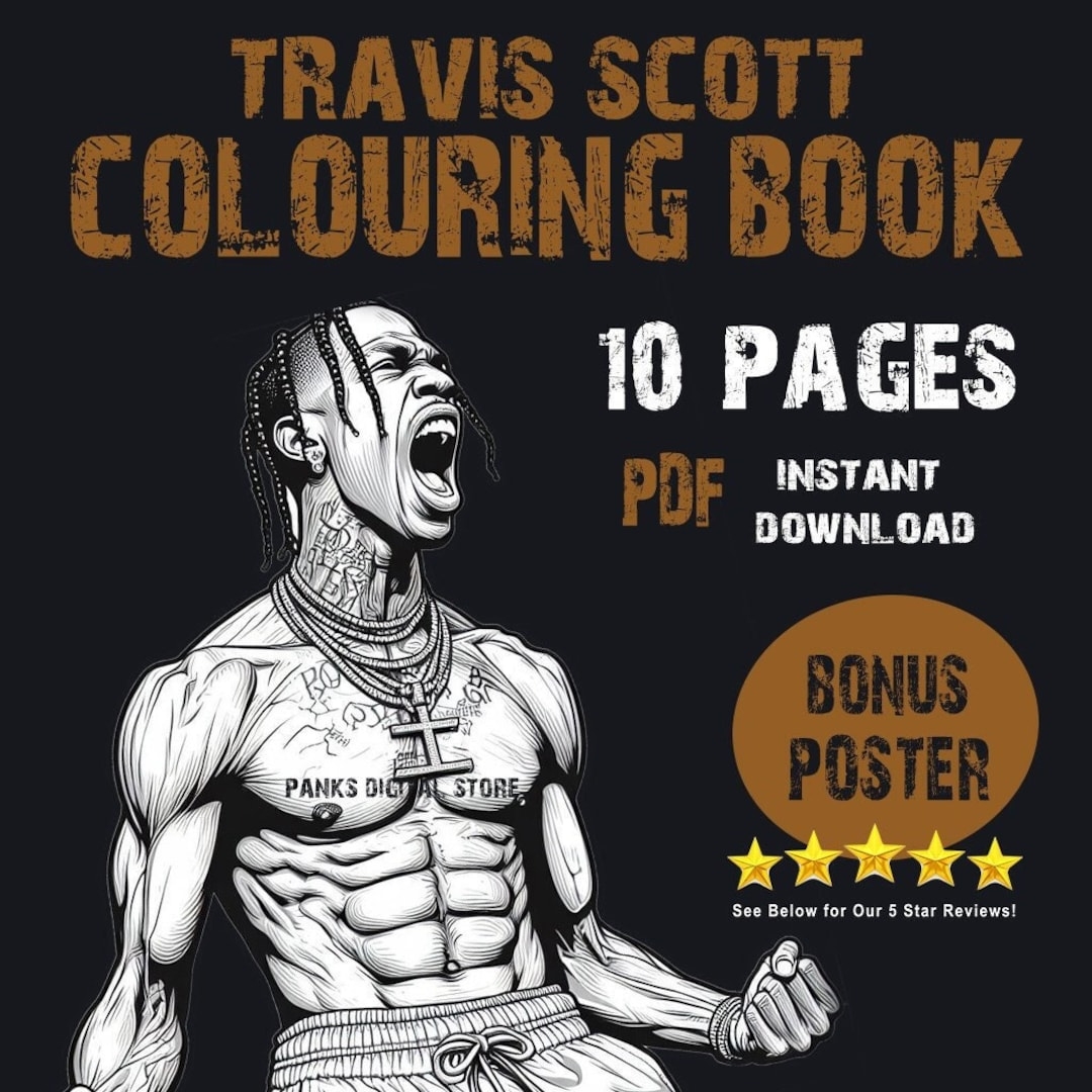 COLOURING BOOK Travis Sc00t C ctus J ck Hype Art Etsy