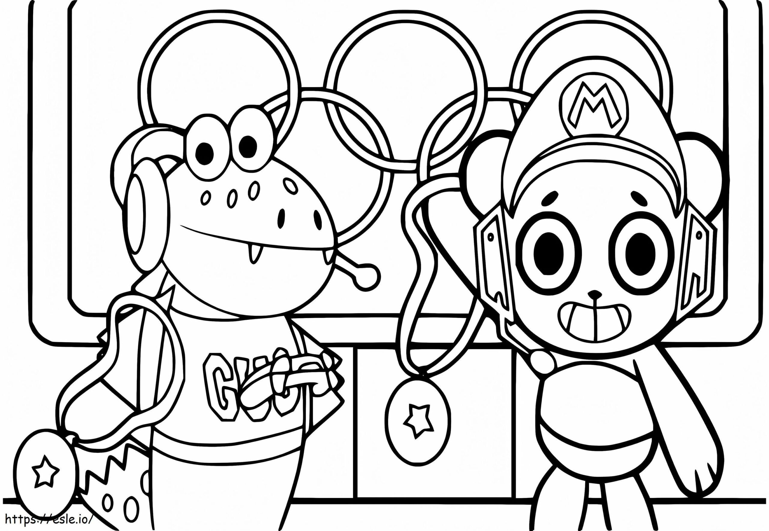 Combo Panda And Gus Coloring Page