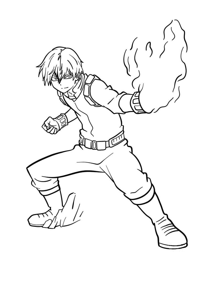 Cool Todoroki Coloring Page Download Print Or Color Online For Free
