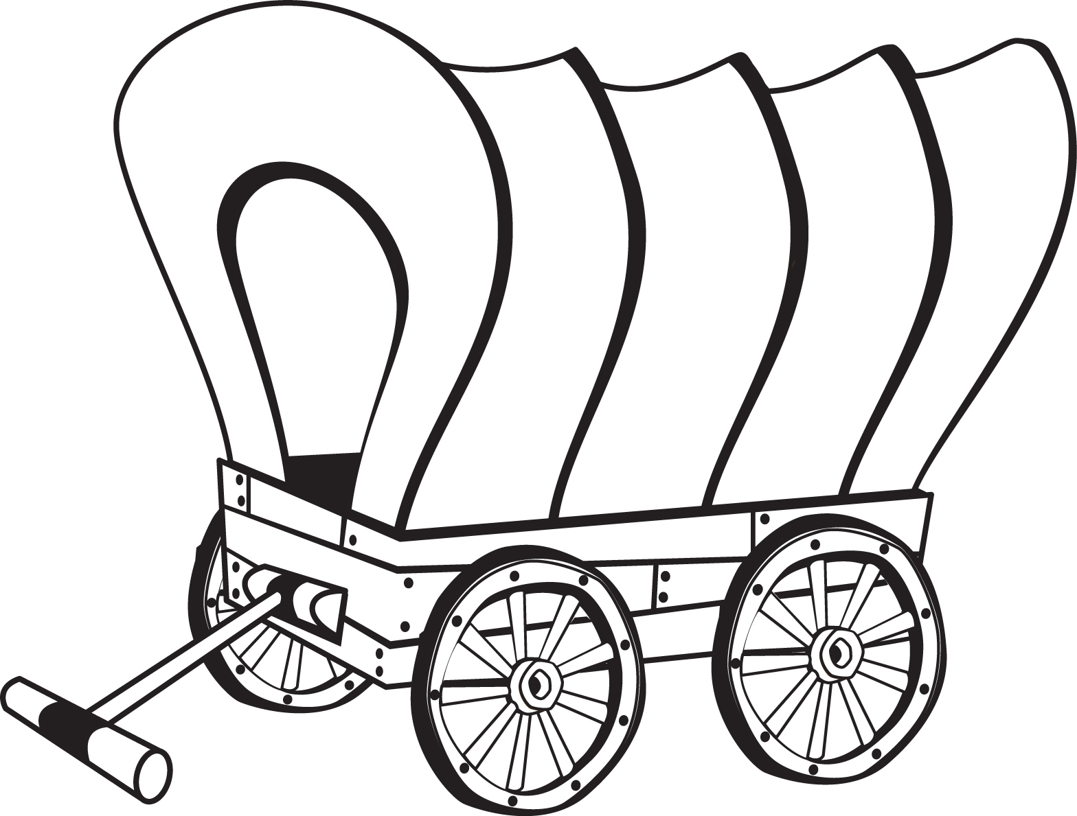 Covered Wagon Coloring Page Coloring Nation Pages