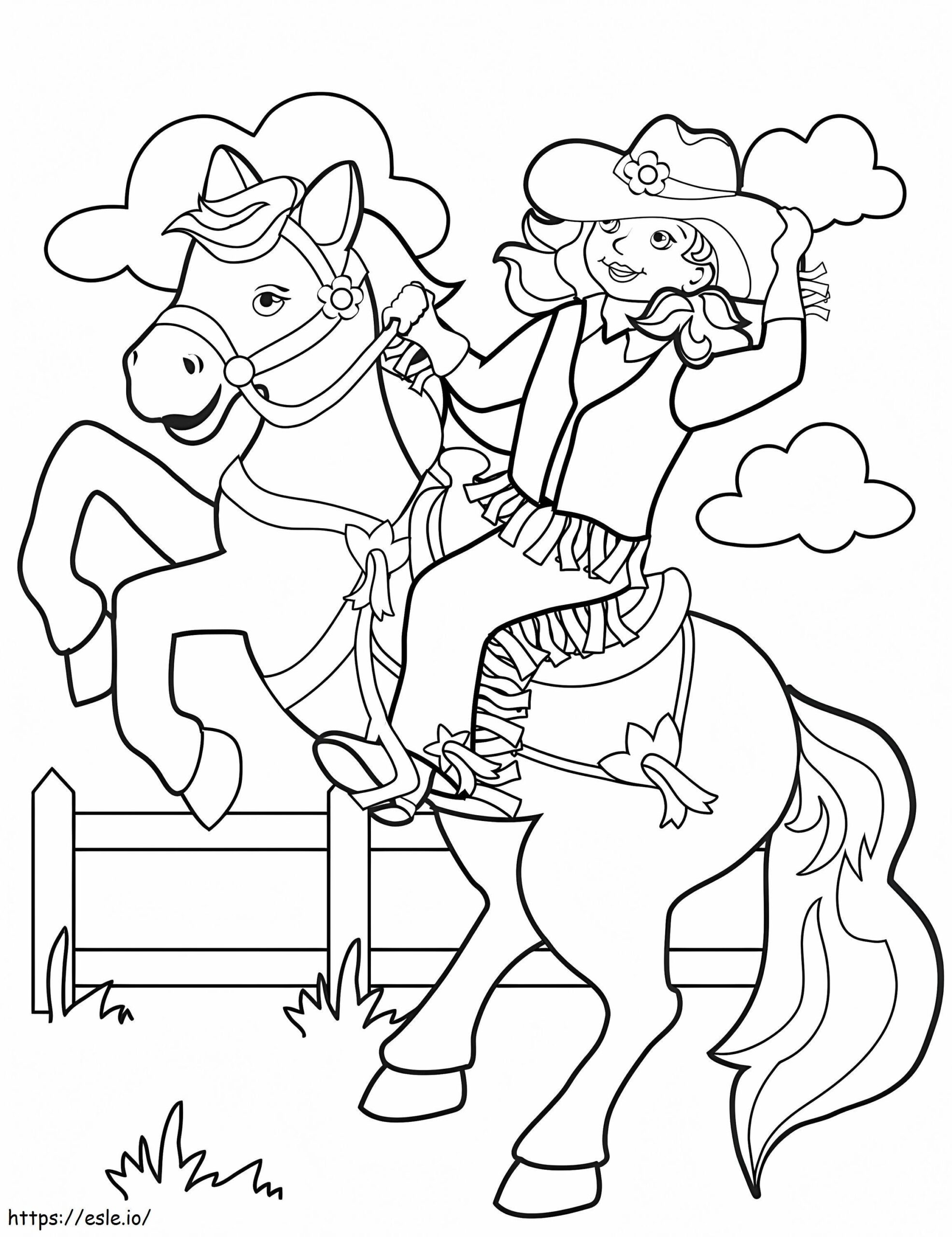 Cowgirl Free Printable Coloring Page