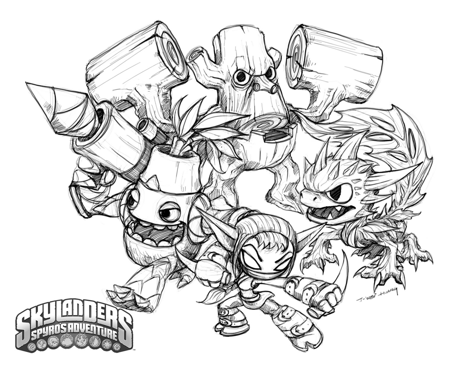 CrabFu Blog Skylanders Speed Drawing Coloring Pages