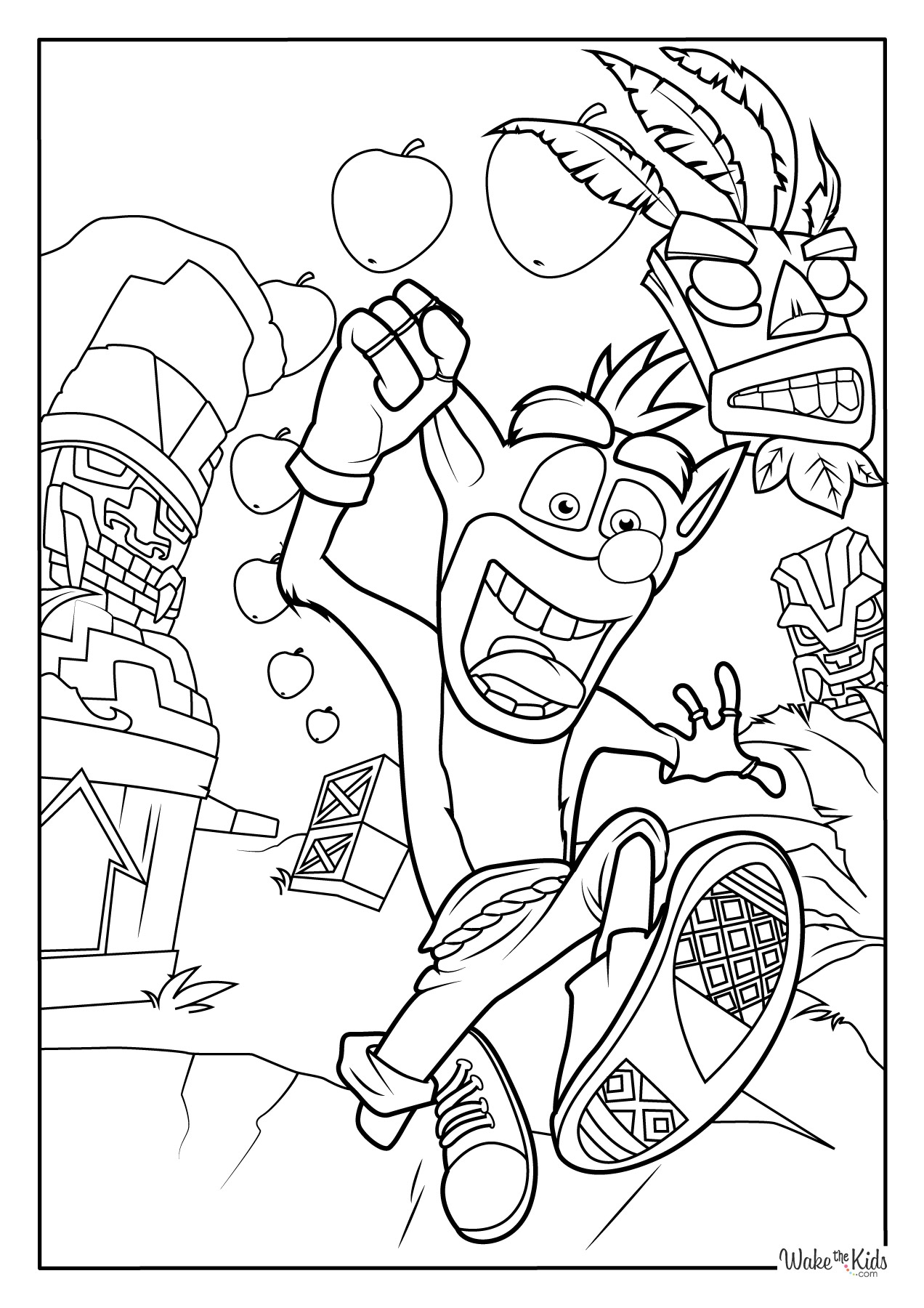 Crash Bandicoot Coloring Pages Free Printable PDFs WakeTheKids