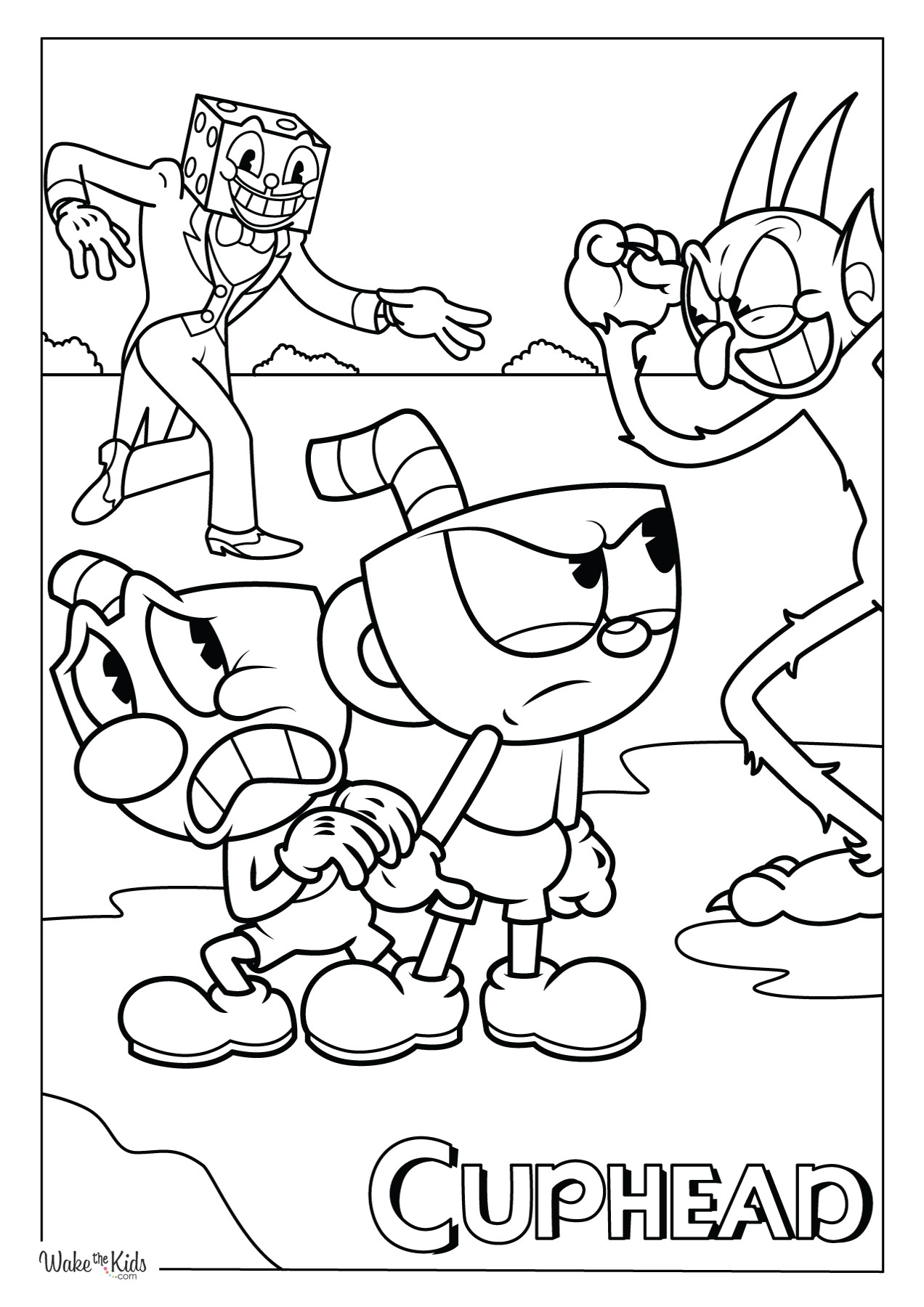 Cuphead Coloring Pages Free Printable PDFs WakeTheKids