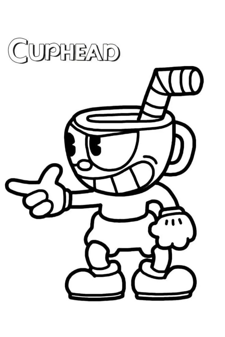 Cuphead Coloring Pages Printable PDF Download Free