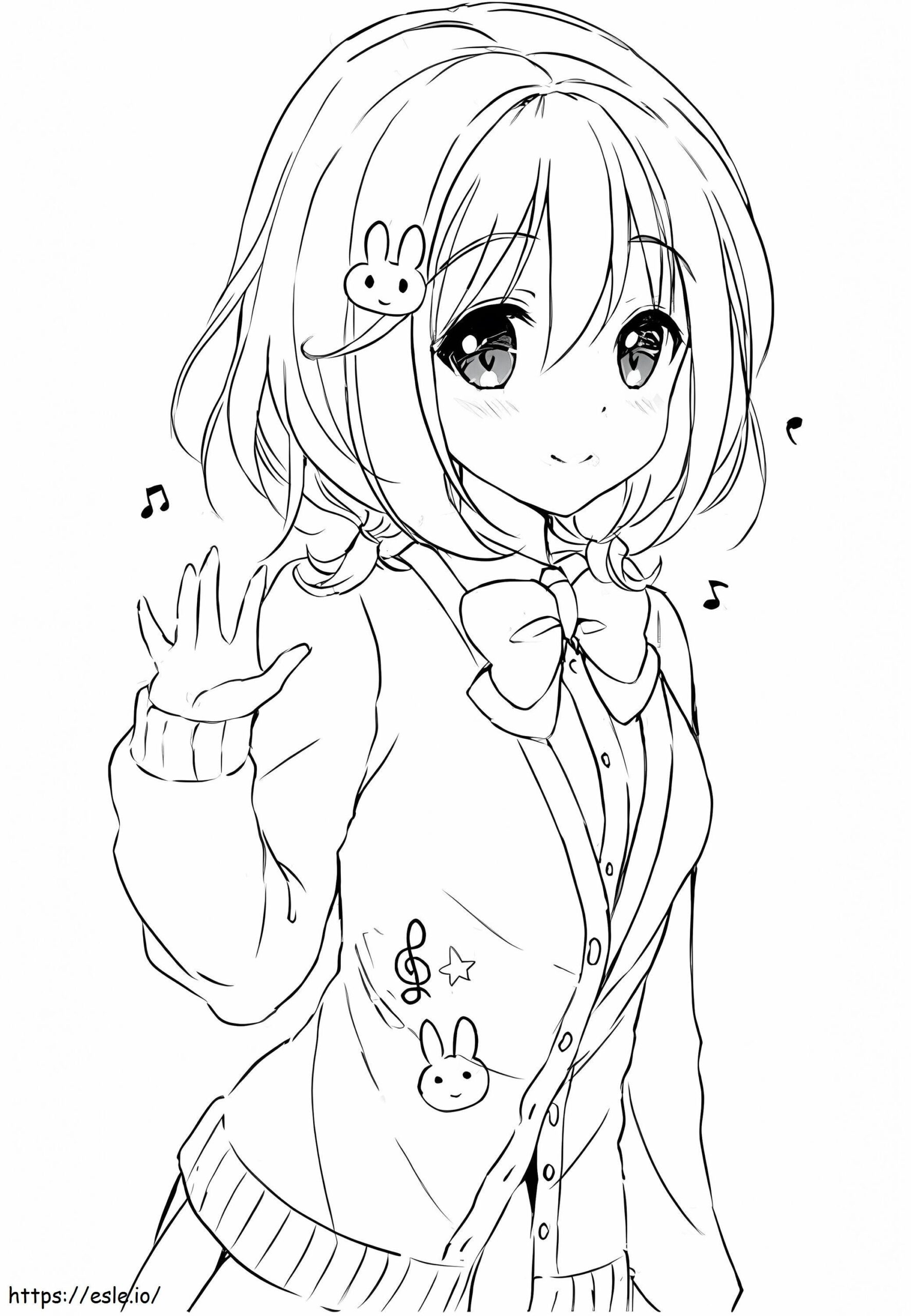 Emo Anime Girl Coloring Page Printable