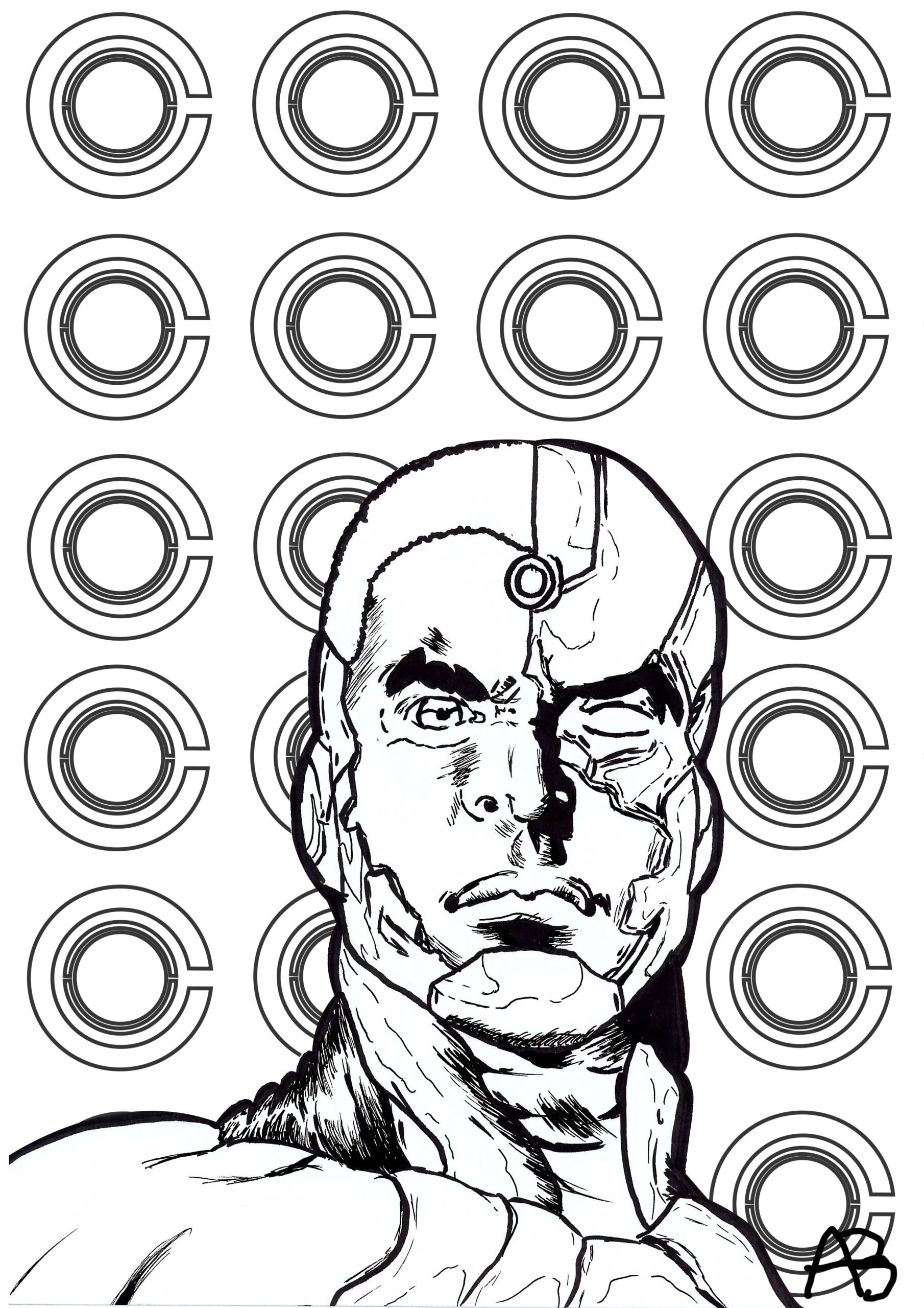 Cyborg Book And Comic Coloring Pages