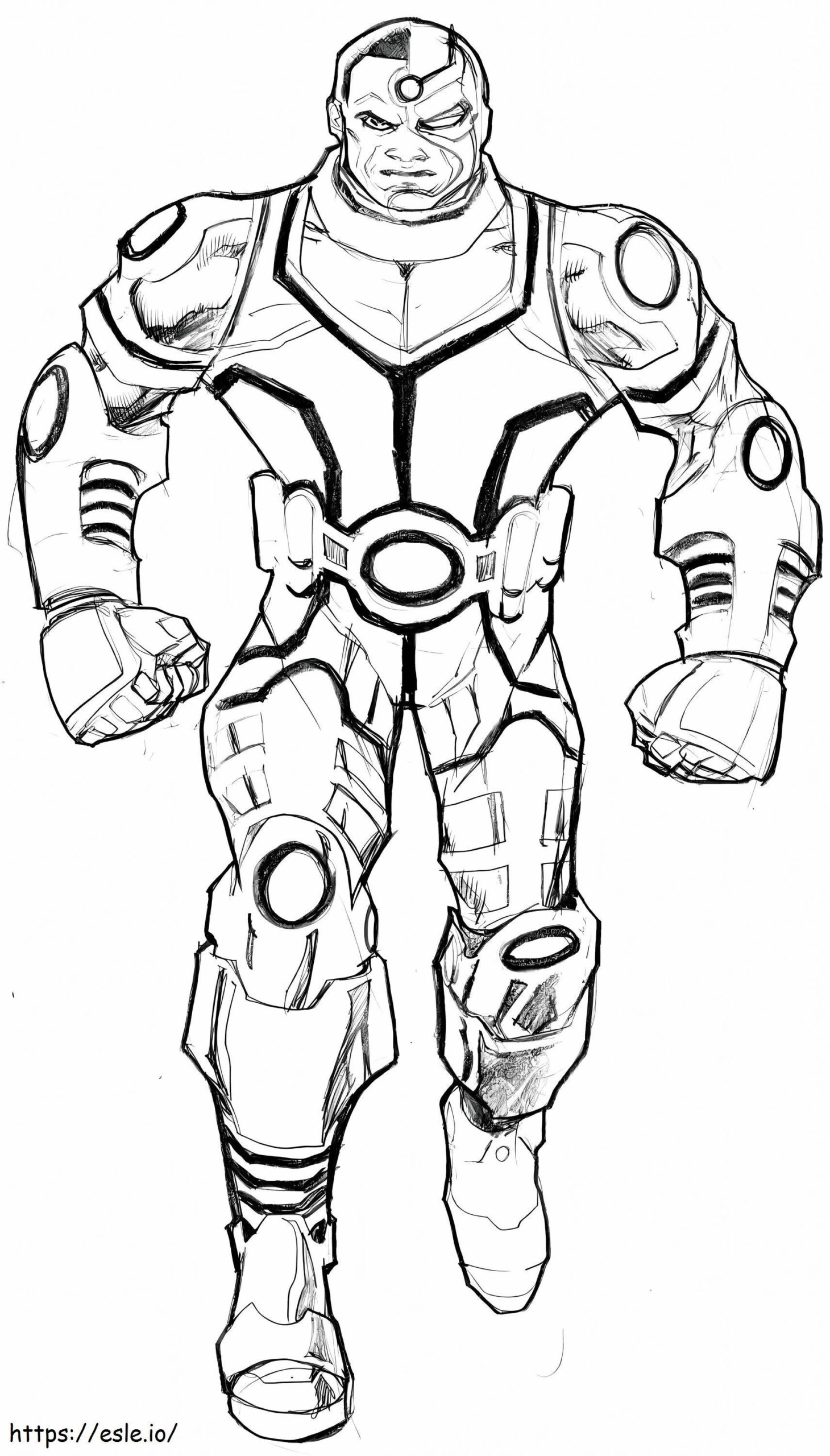 Cyborg Walking Coloring Page