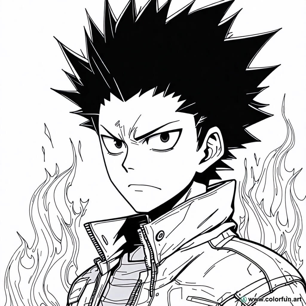 Dabi Coloring Page In My Hero Academia Download Or Print For Free