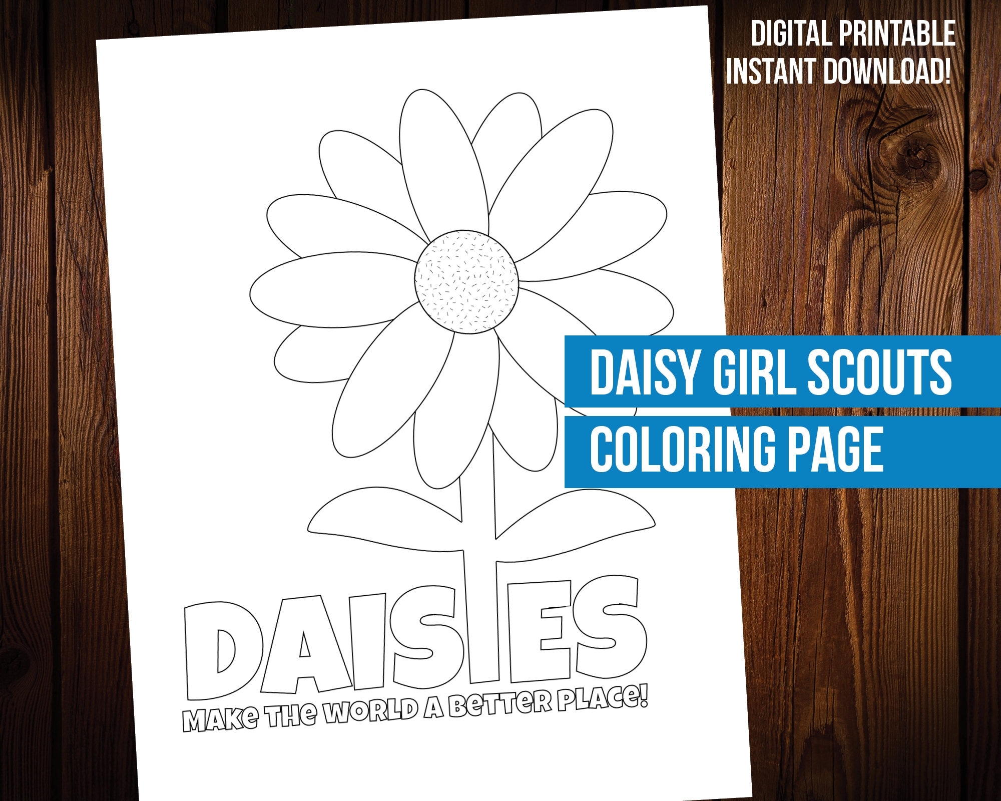 Daisy Girl Scout Coloring Page Printable Etsy Sweden