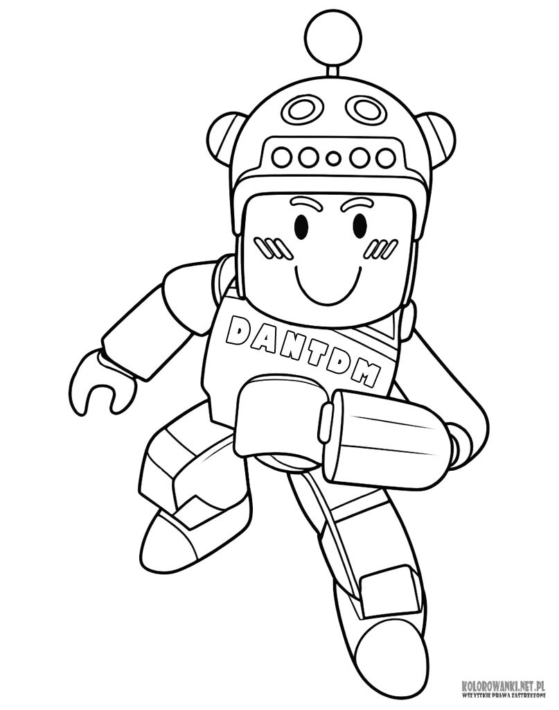 DanTDM Kolorowanka Roblox