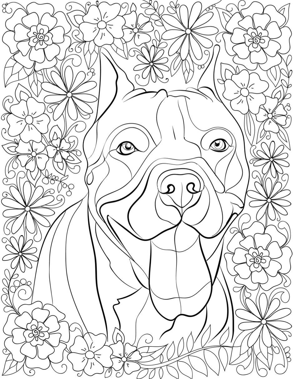 Pitbull Coloring Pages Printable