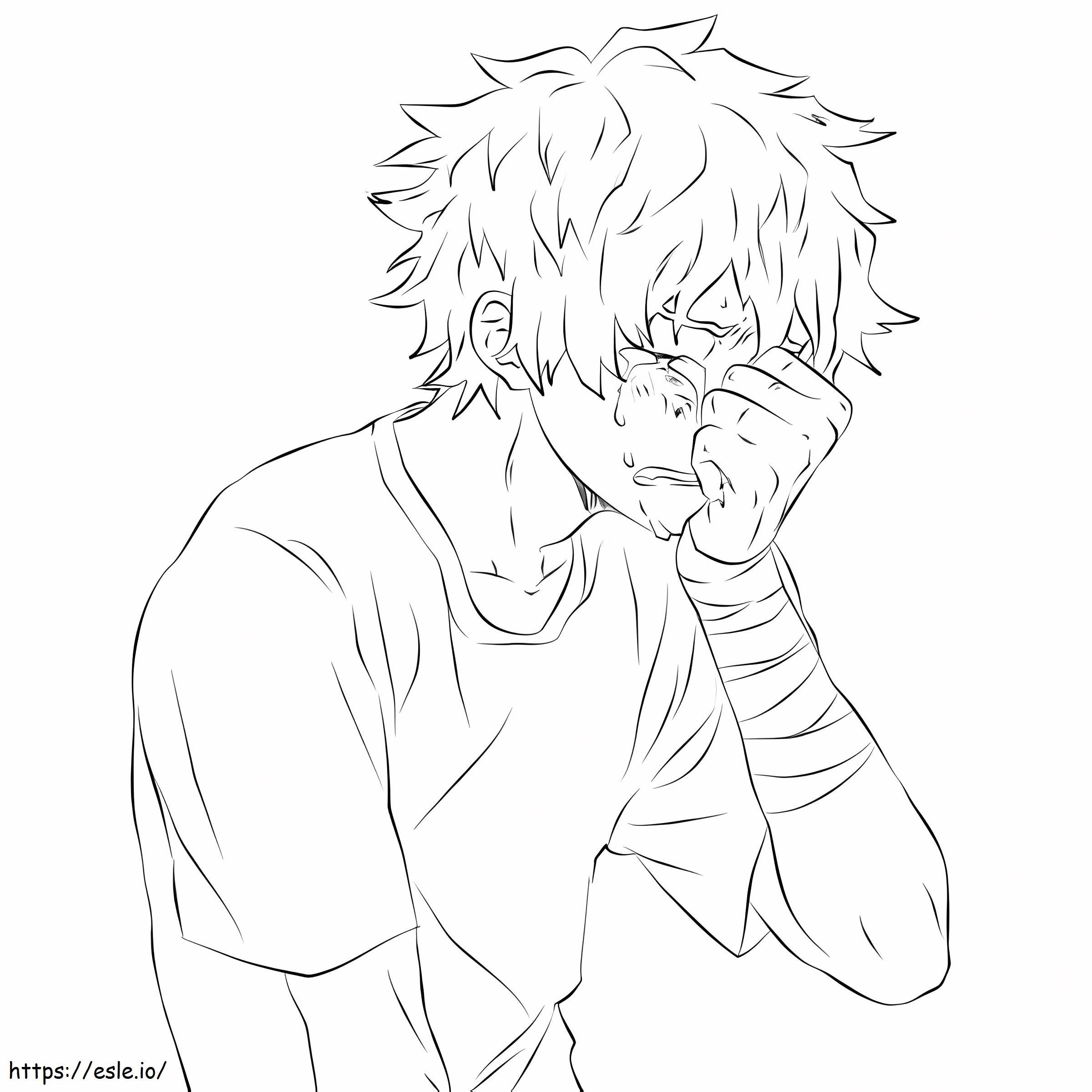 Deku Crying Coloring Page