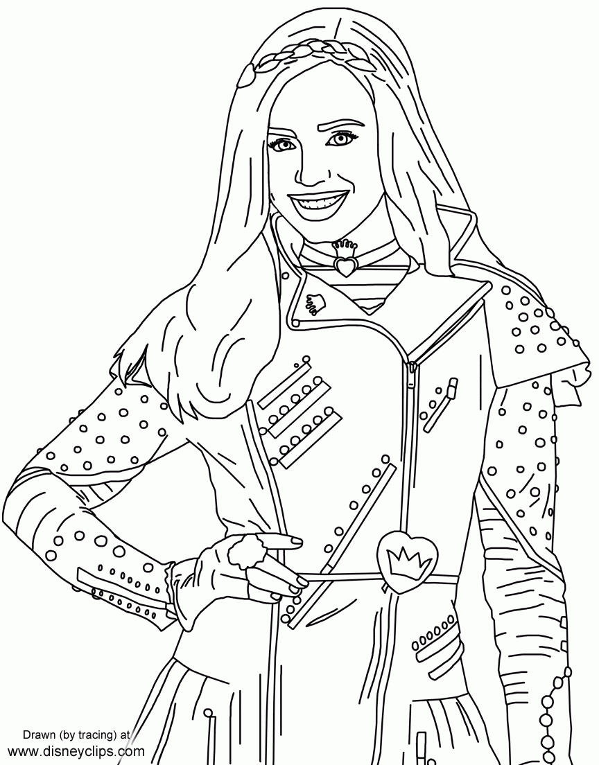 Evie In Descendents Coloring Page Printable