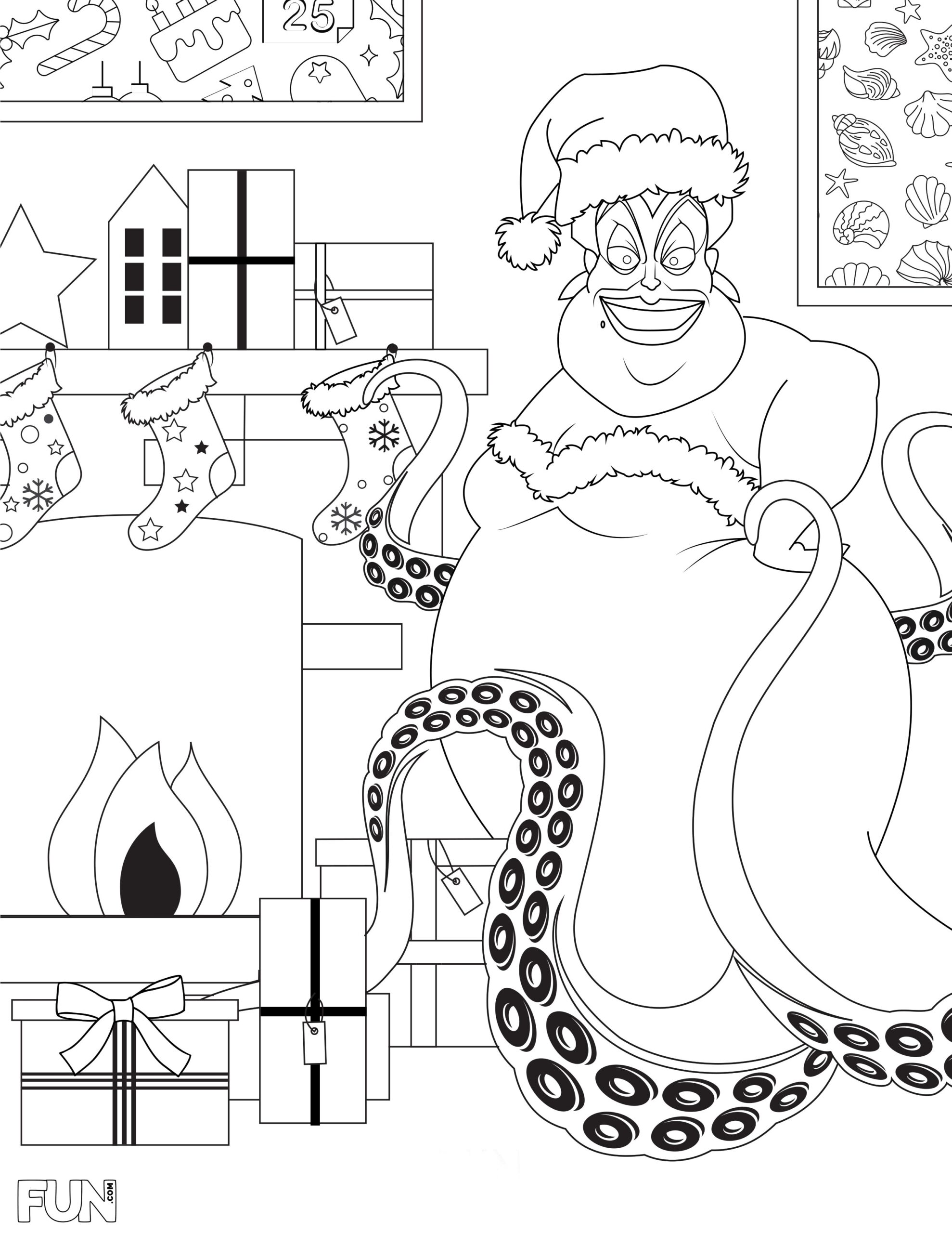 Disney Villains Christmas Coloring Pages Printables FUN Blog