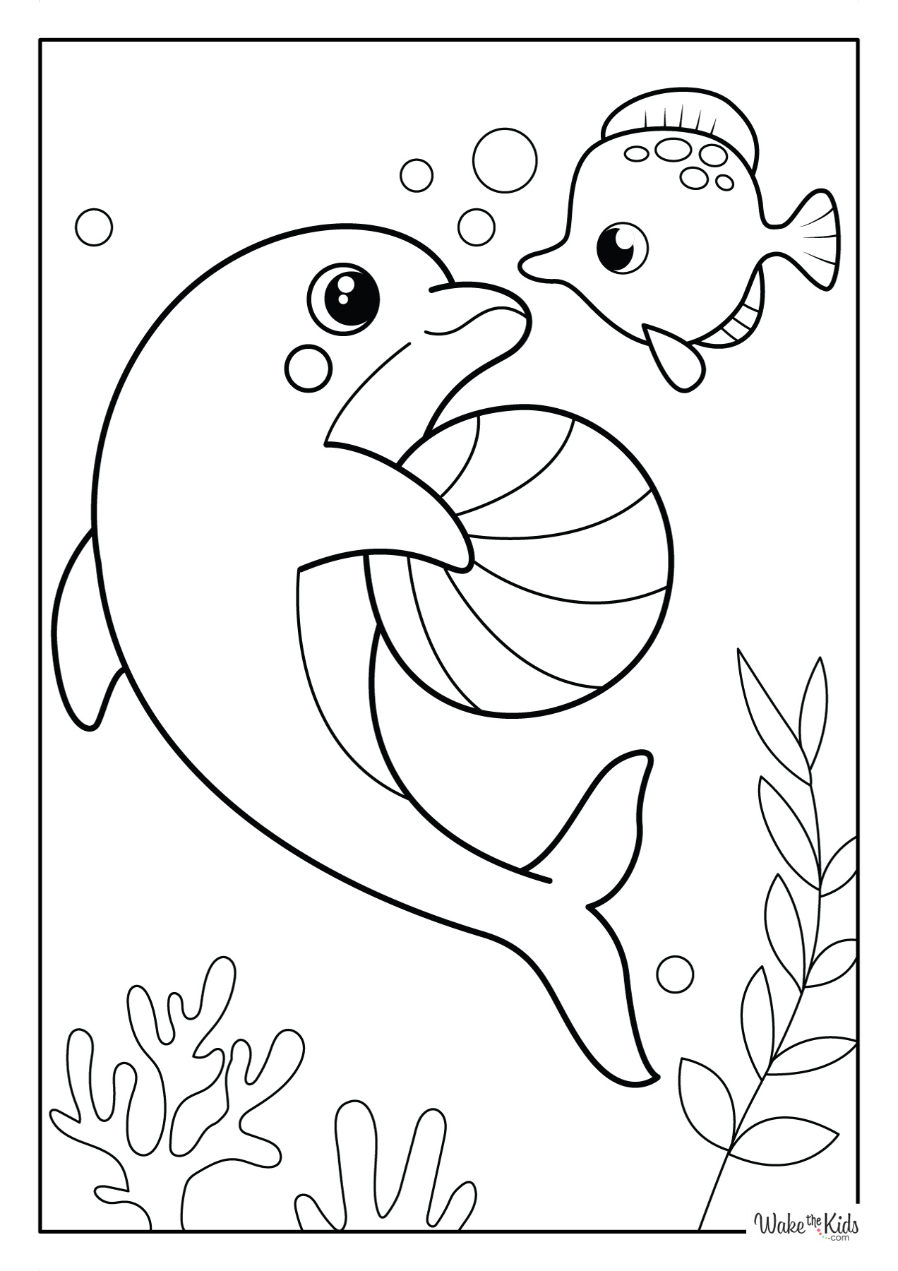 Dolphin Coloring Pages Free Printable PDFs WakeTheKids