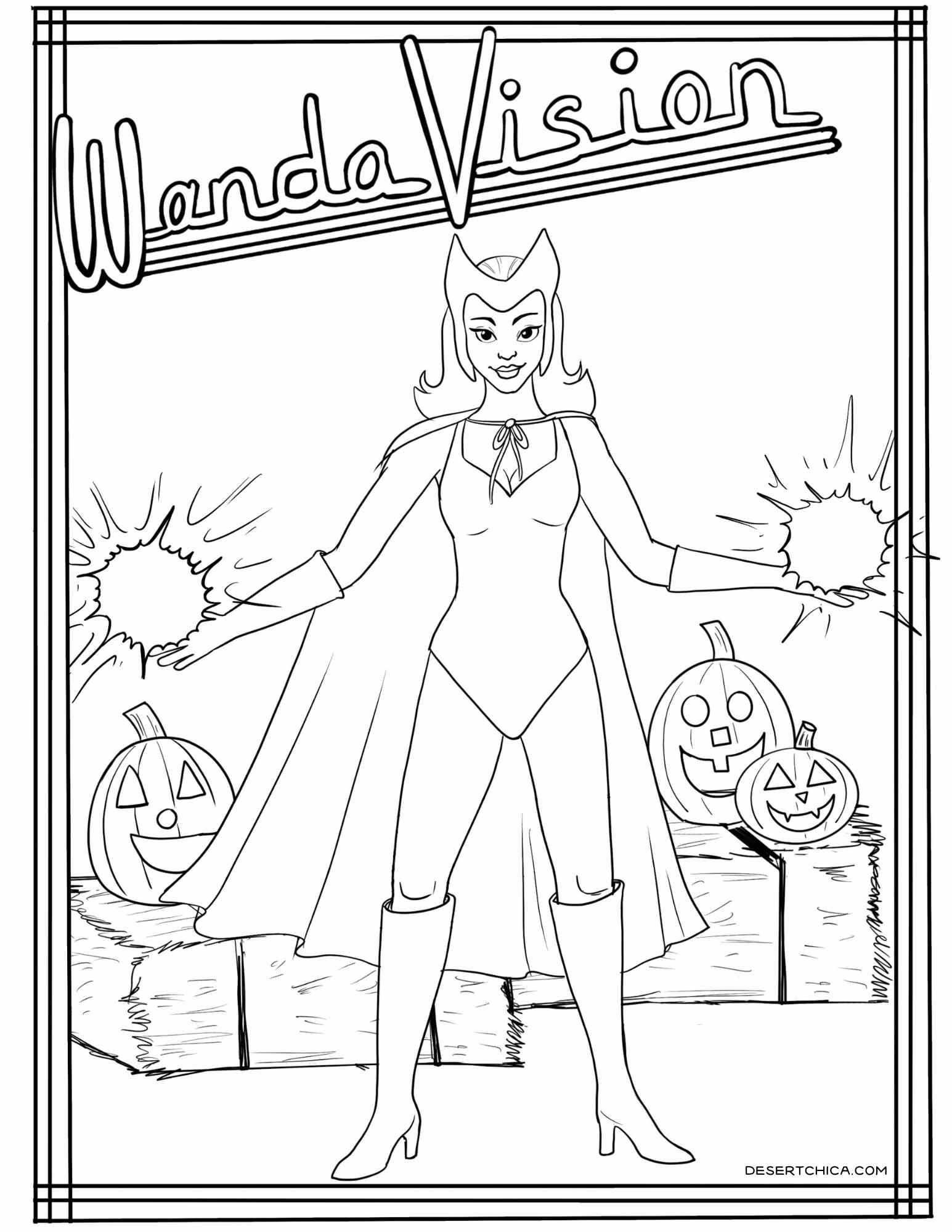 Download And Print These WandaVision Coloring Pages Desert Chica