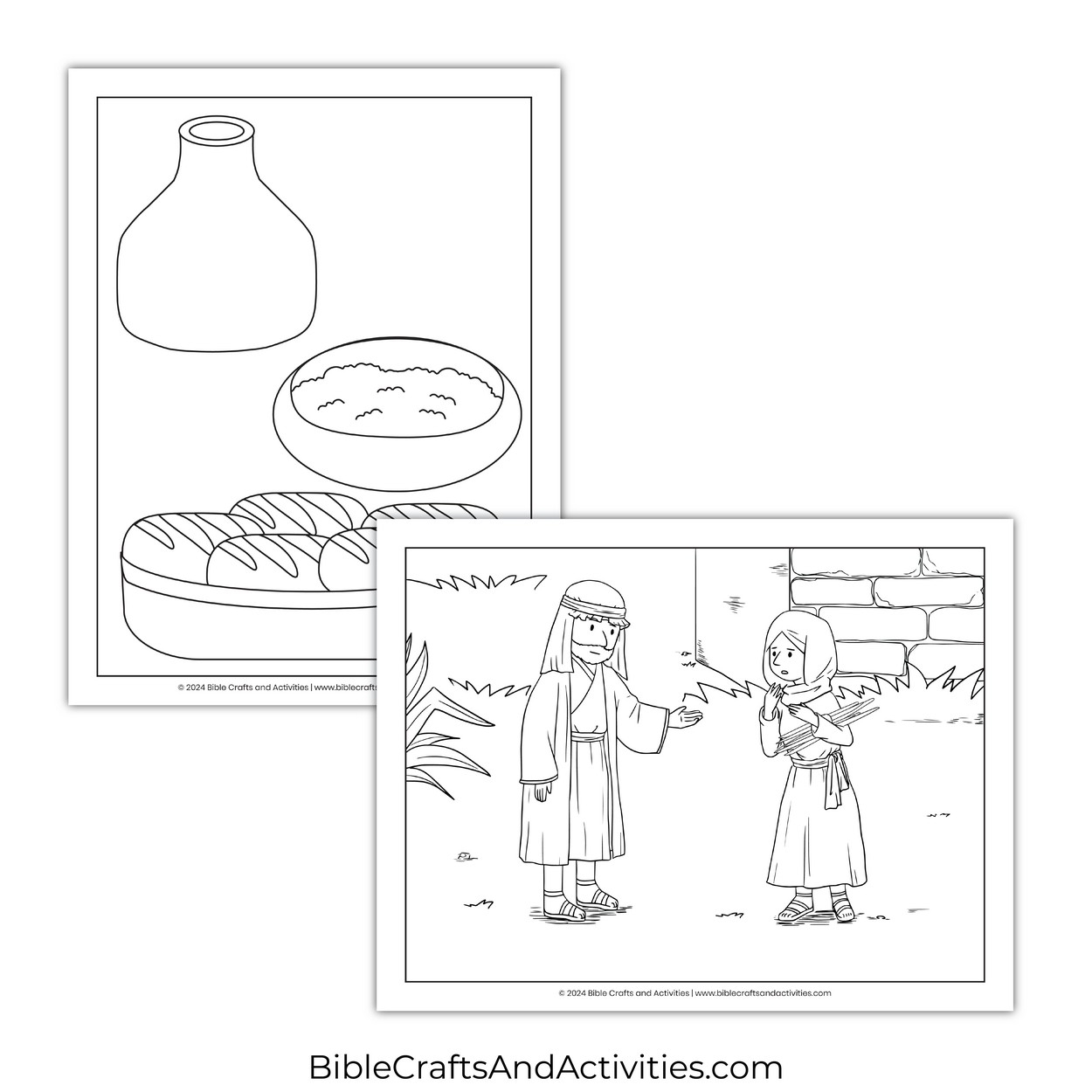 Elijah And The Widow Coloring Page