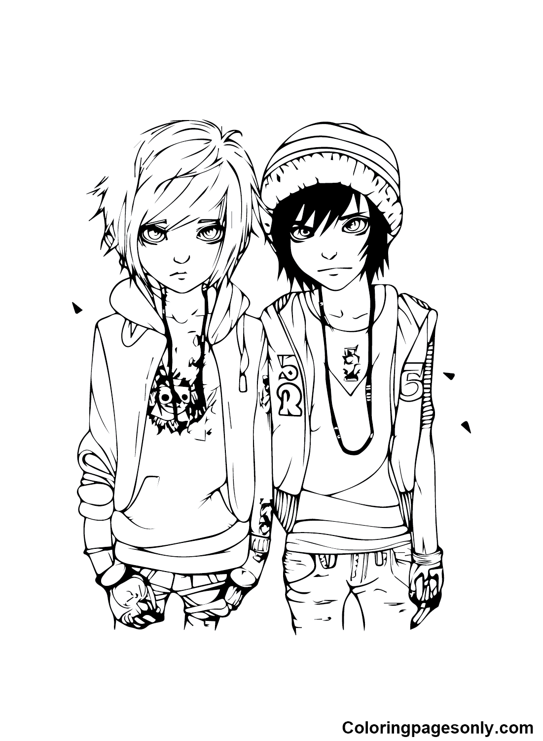 Free Printable Emo Coloring Page Printable
