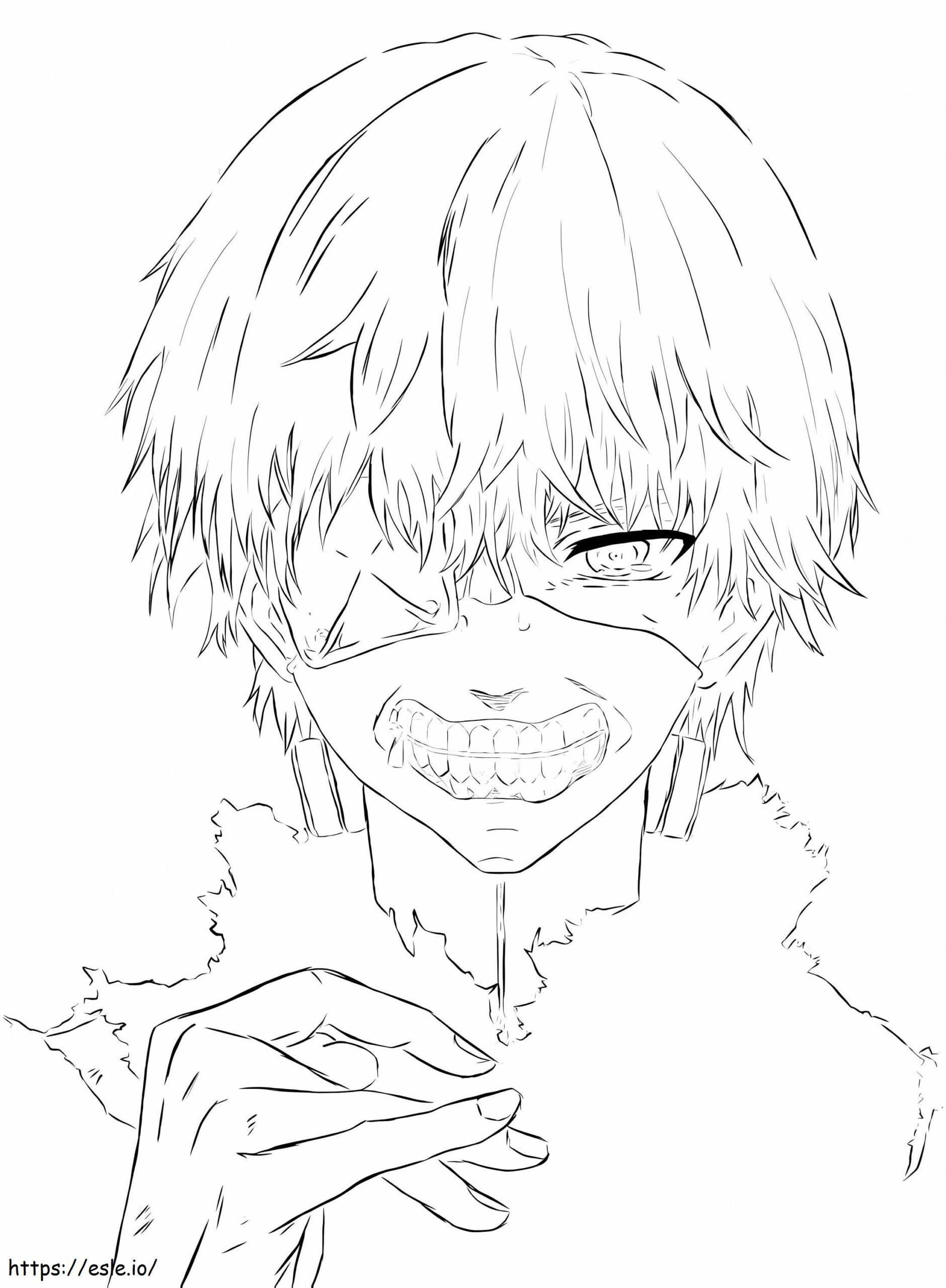 Enfrentate A Kaneki Ken Coloring Page