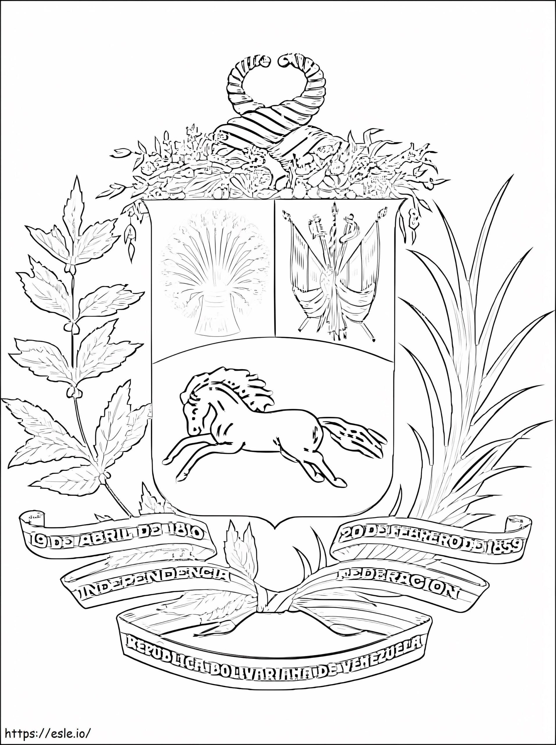 Escudo De Armas De Venezuela Para Colorear