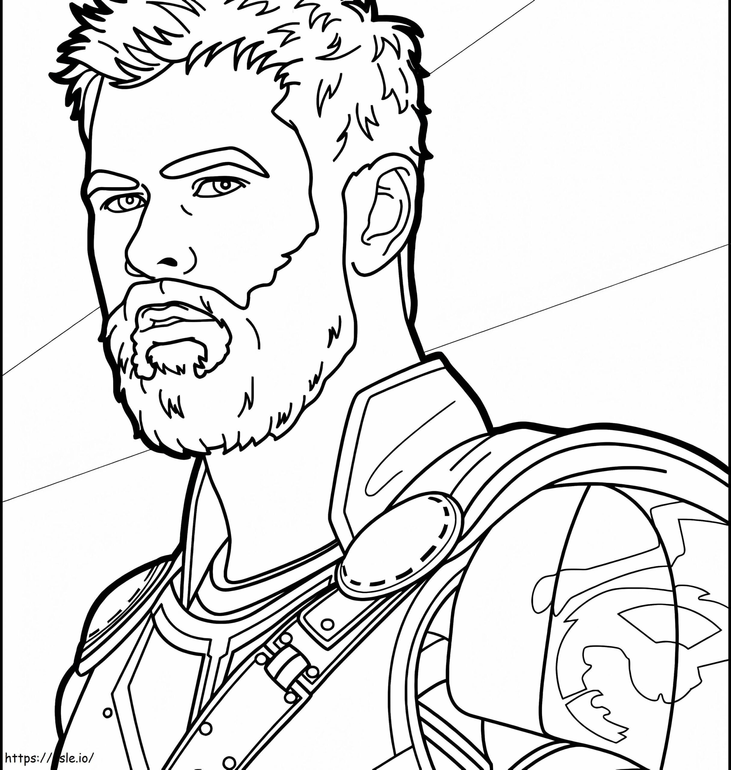 Face Thor In Thor Ragnarok Coloring Page