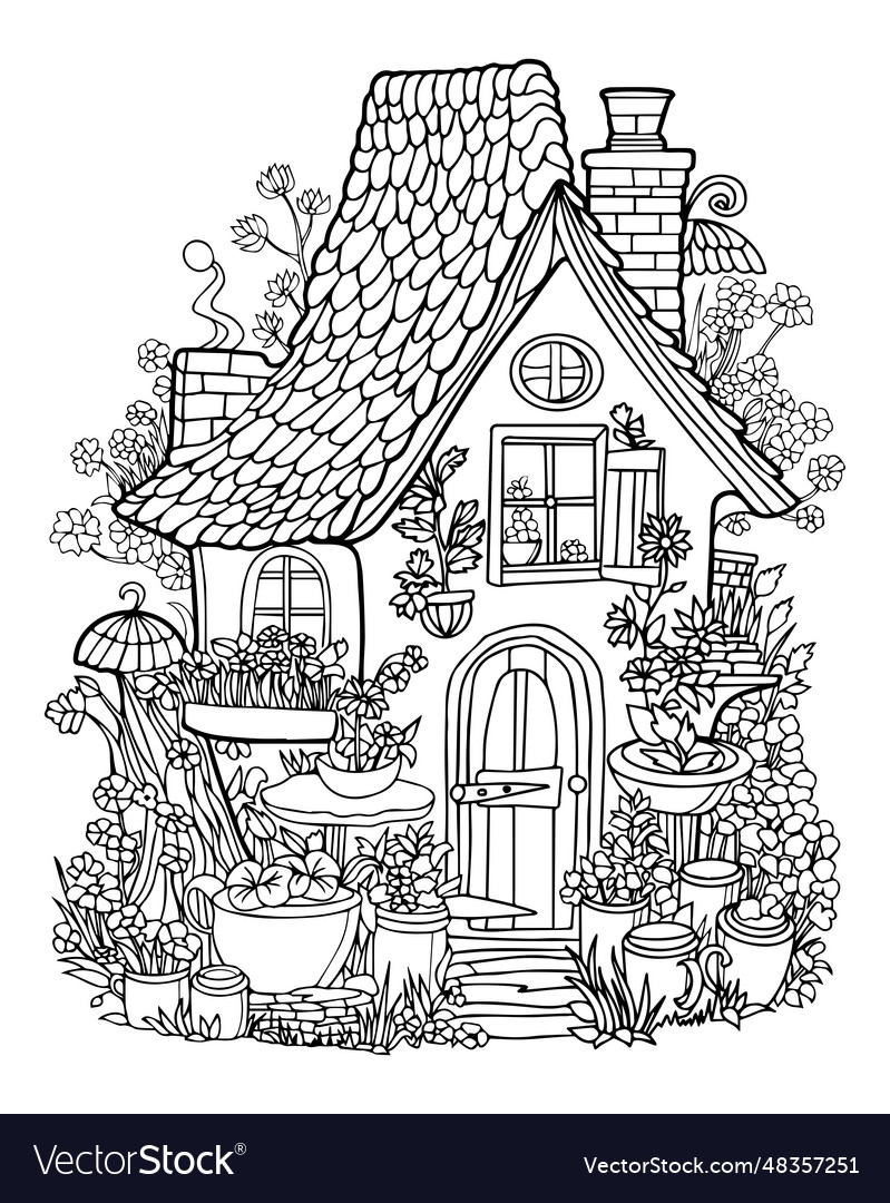 Fairy Houses Coloring Pages Printable