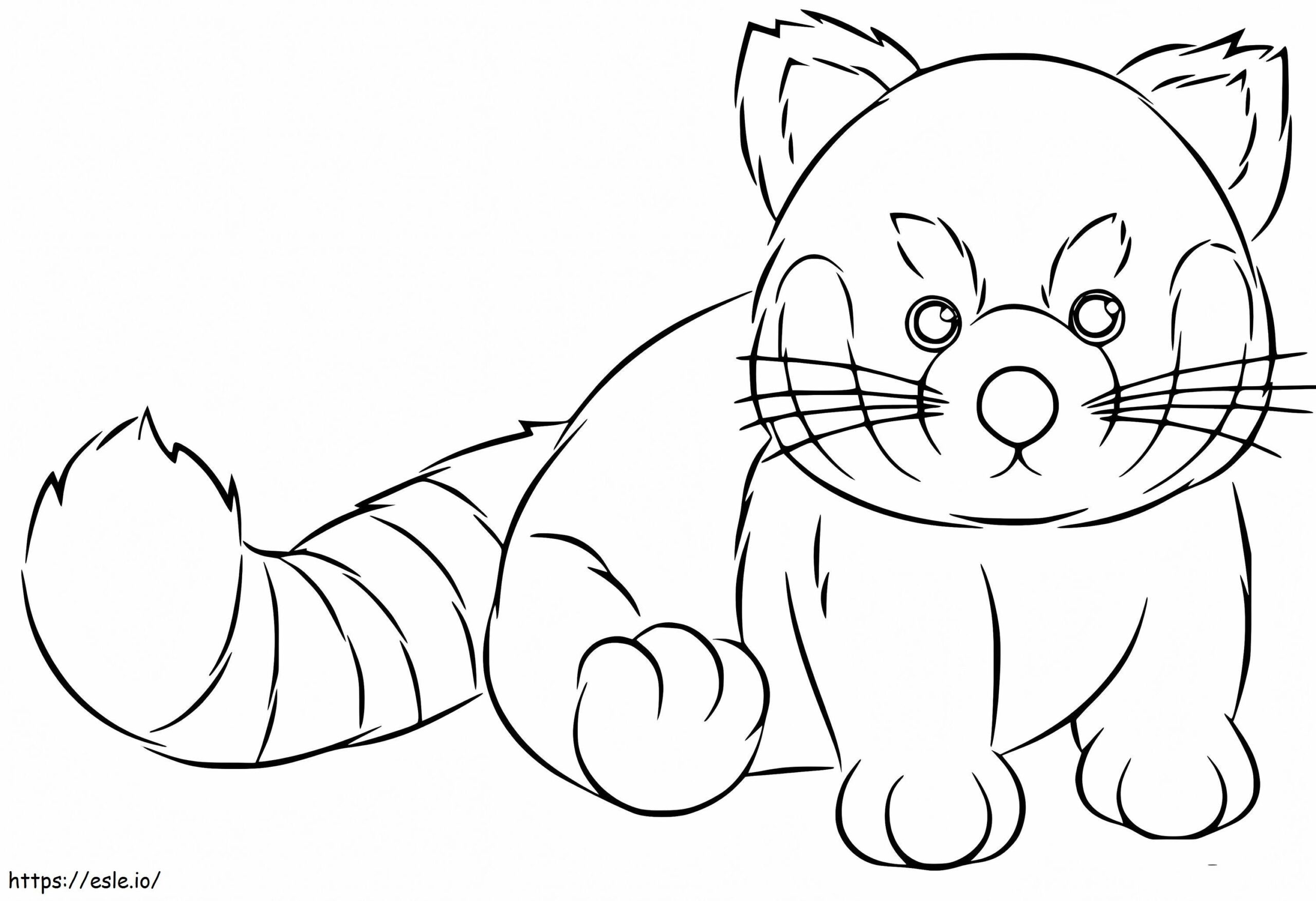 Fat Red Panda Coloring Page