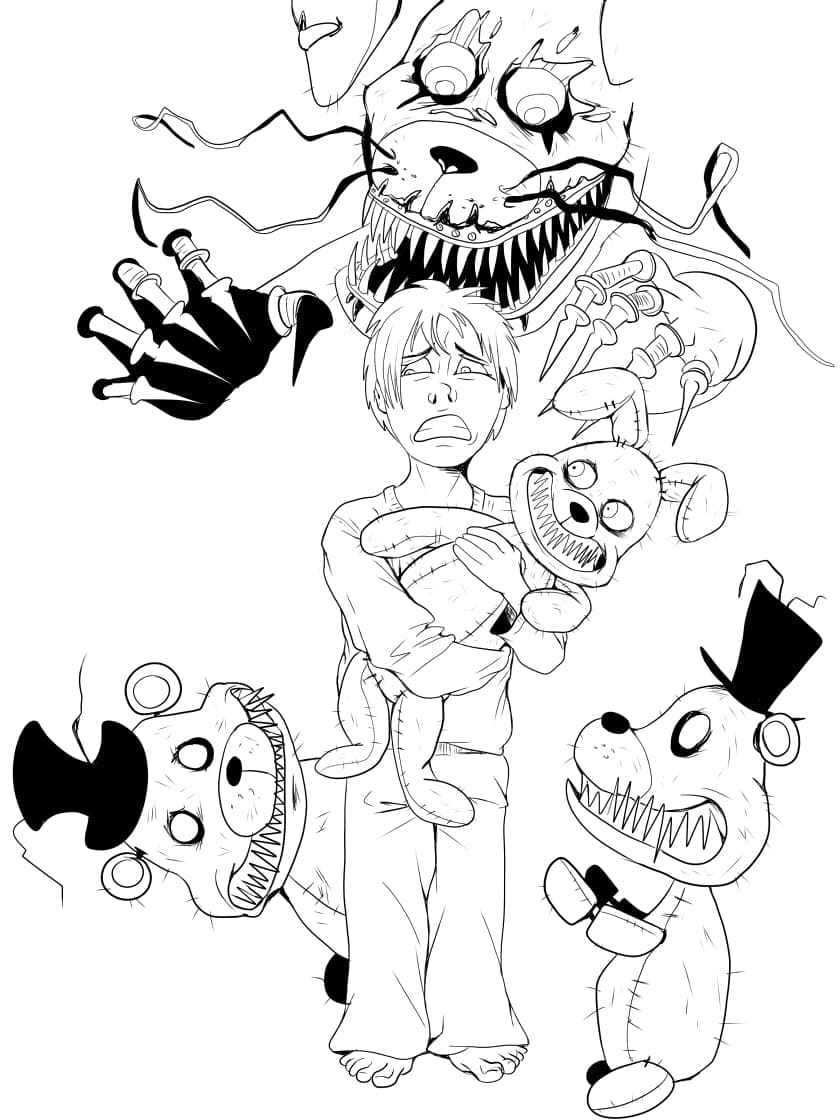 Nightmare Freddy Coloring Page Printable