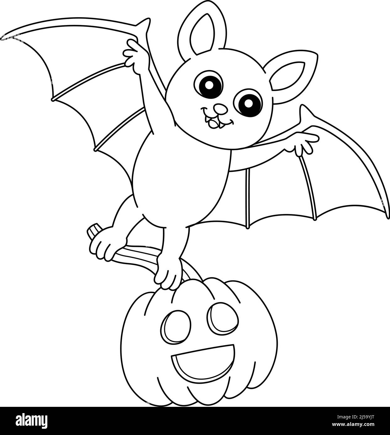 Flying Bat Halloween Coloring Page Isolated Stock Vector Image Art Alamy