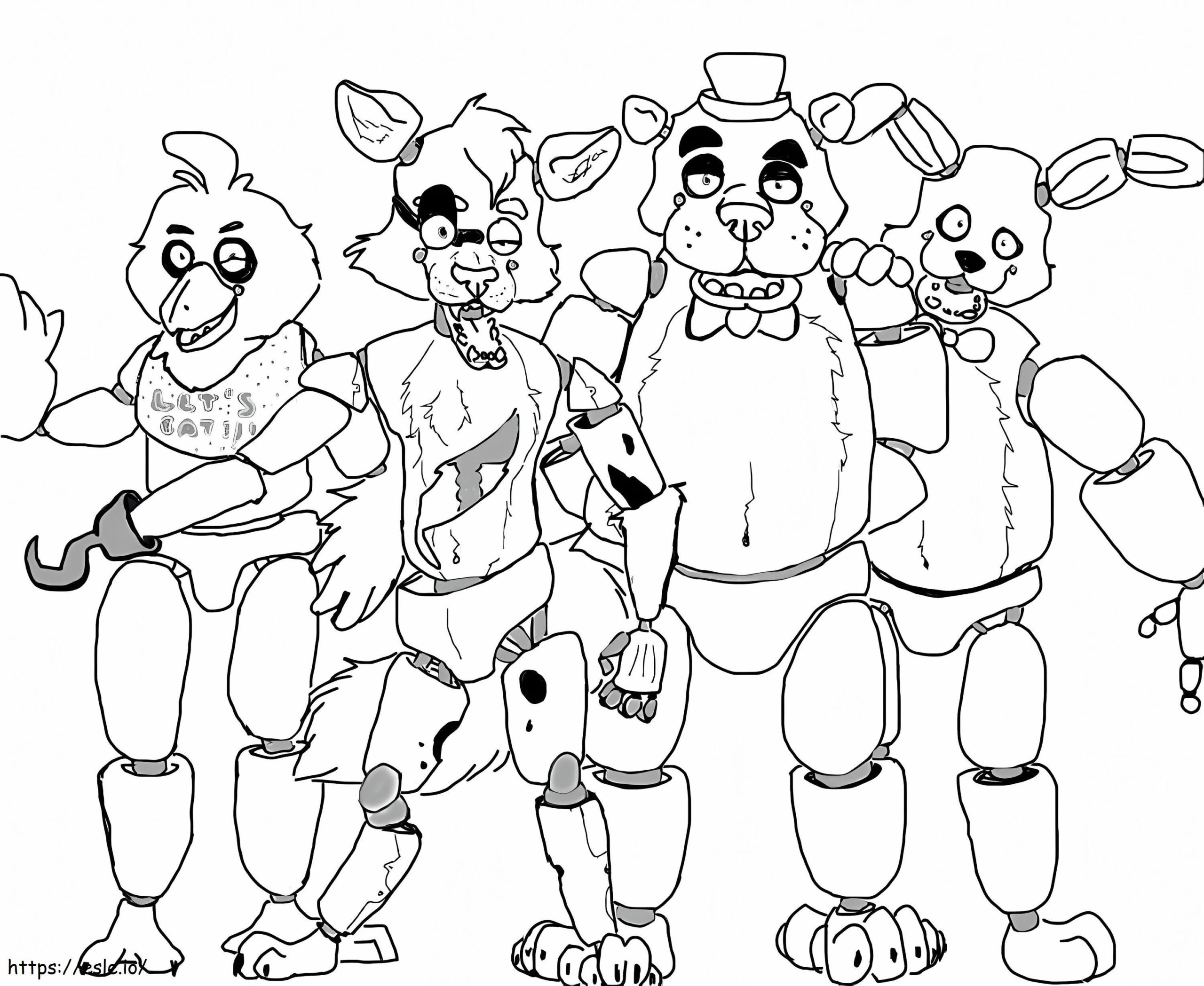 FNAF Characters Coloring Page