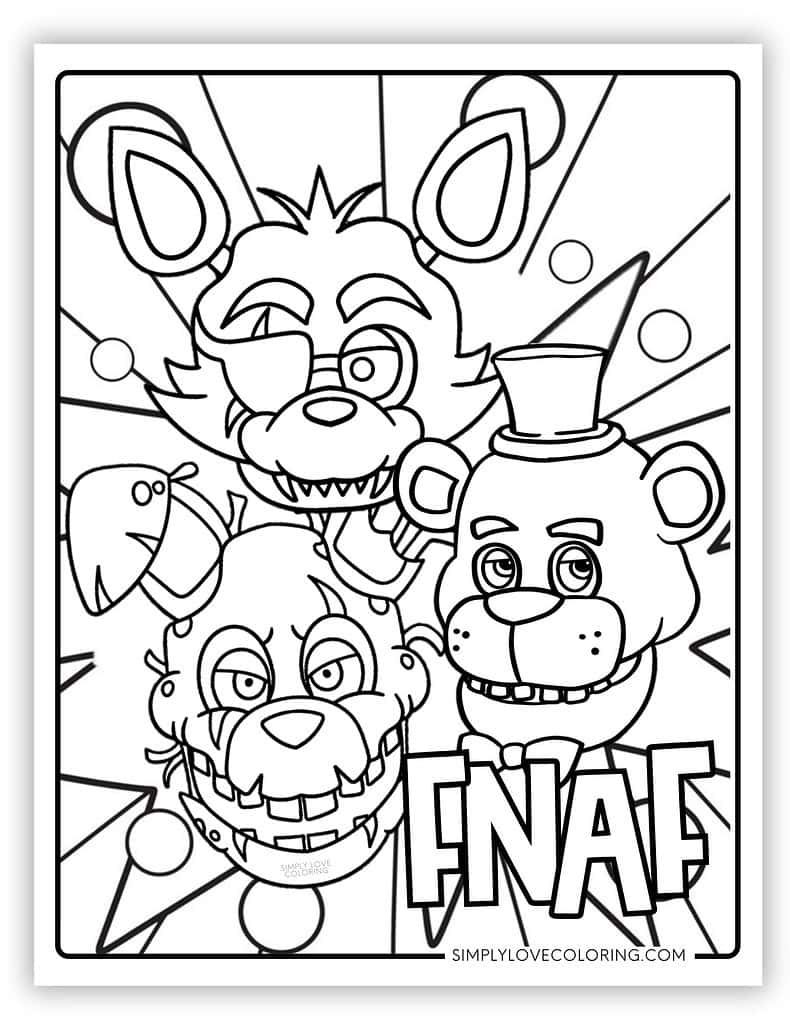 FNAF Coloring Pages Five Nights At Freddy s Free PDF Downloads Simply Love Coloring