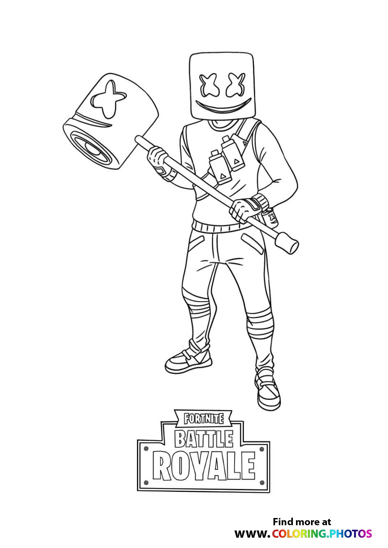 Fortnite Awesome Marshmello Coloring Pages For Kids