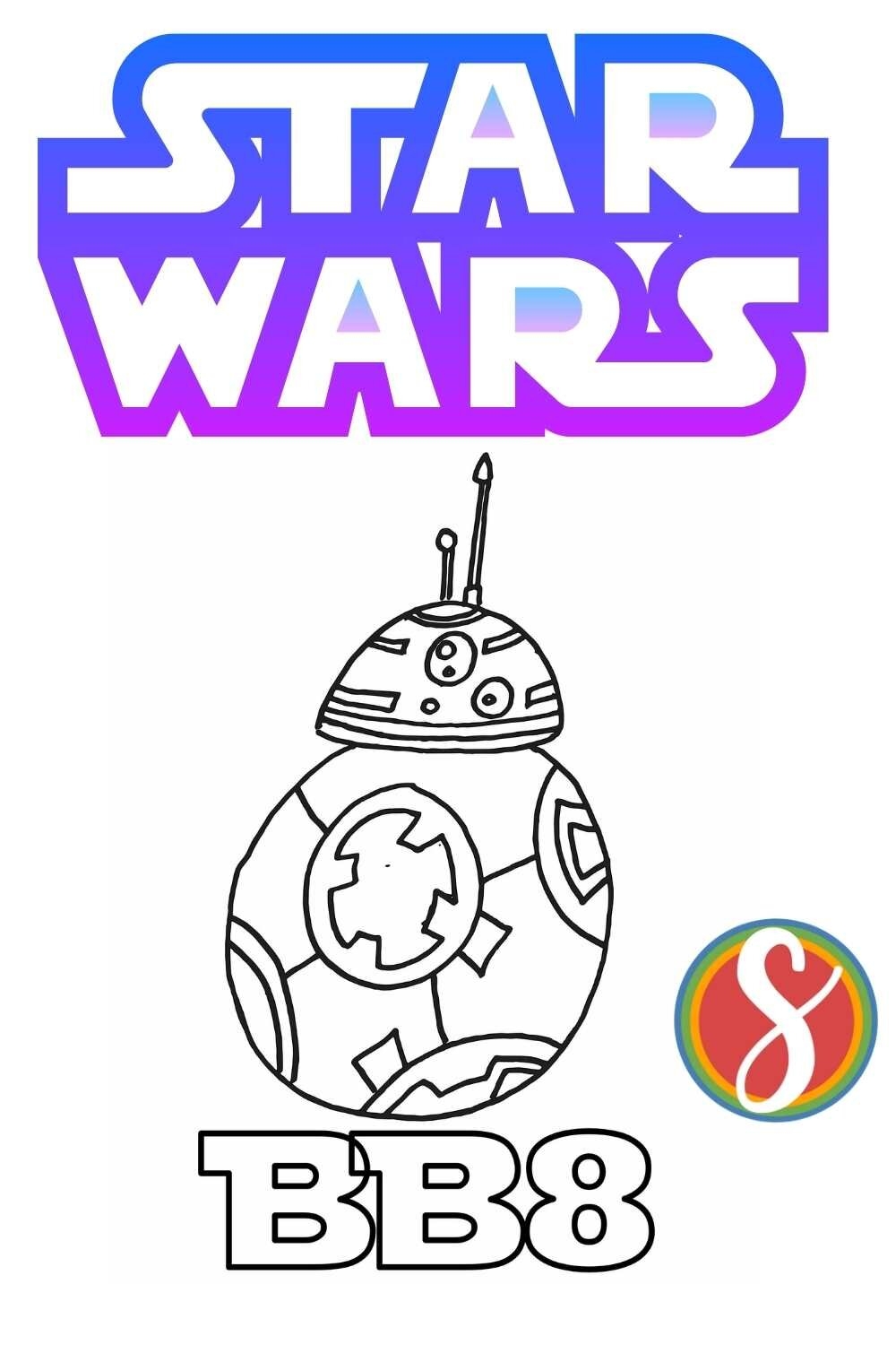 Free BB8 Coloring Page Stevie Doodles