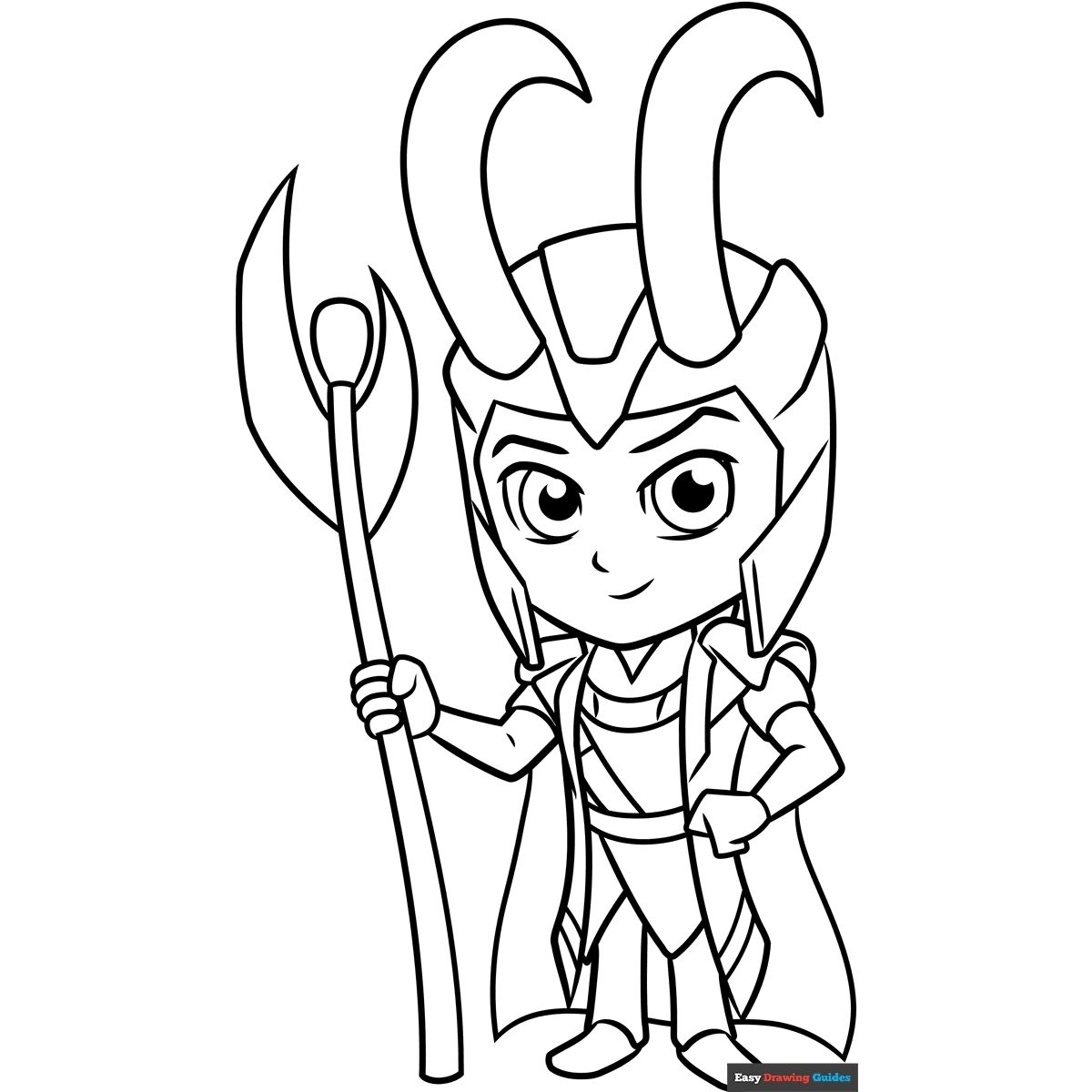 Free Chibi Loki Coloring Page For Kids