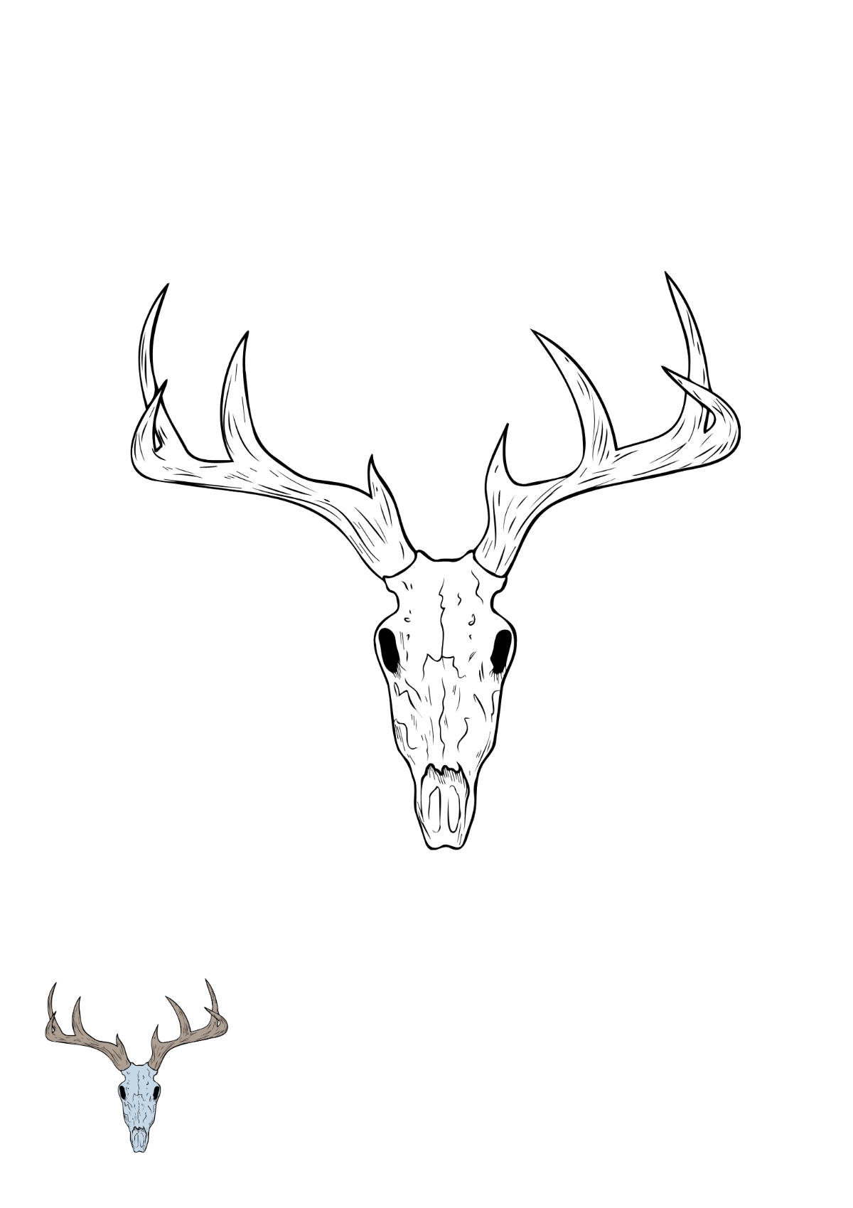 Free Deer Head Coloring Page Template To Edit Online