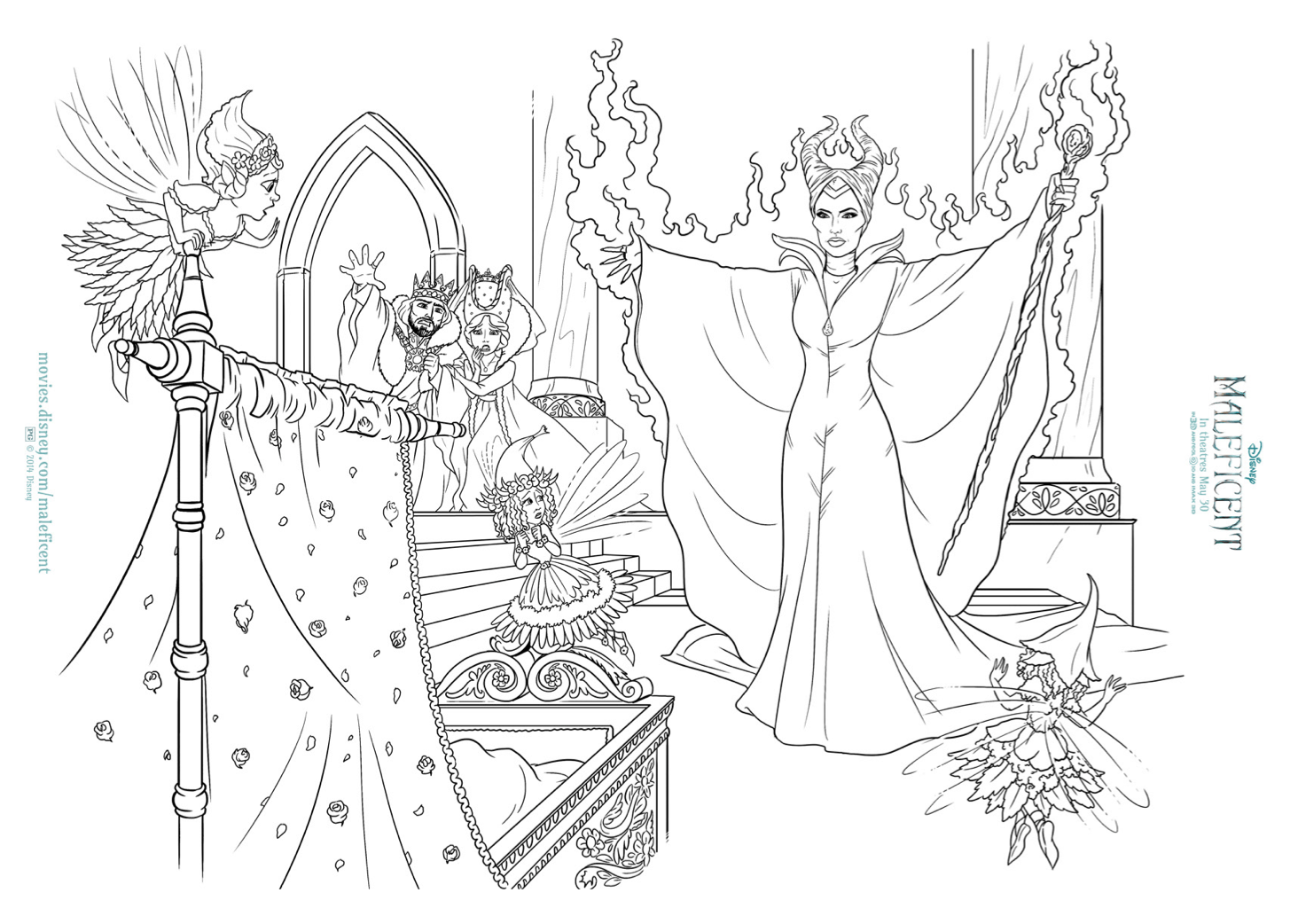 Free Maleficent And Aurora Coloring Sheets Hispana Global