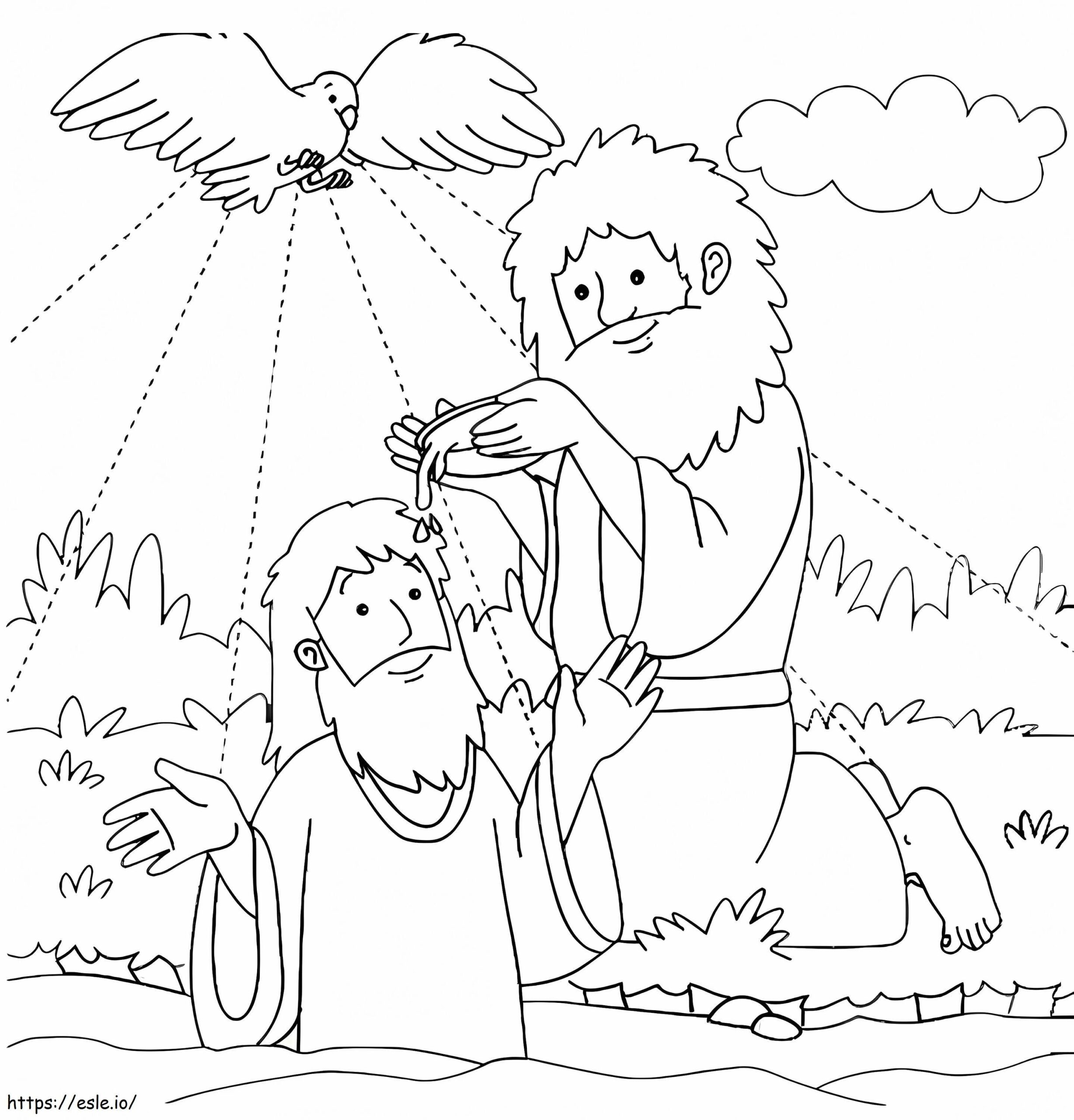 Free Printable Baptism Of Jesus Coloring Page
