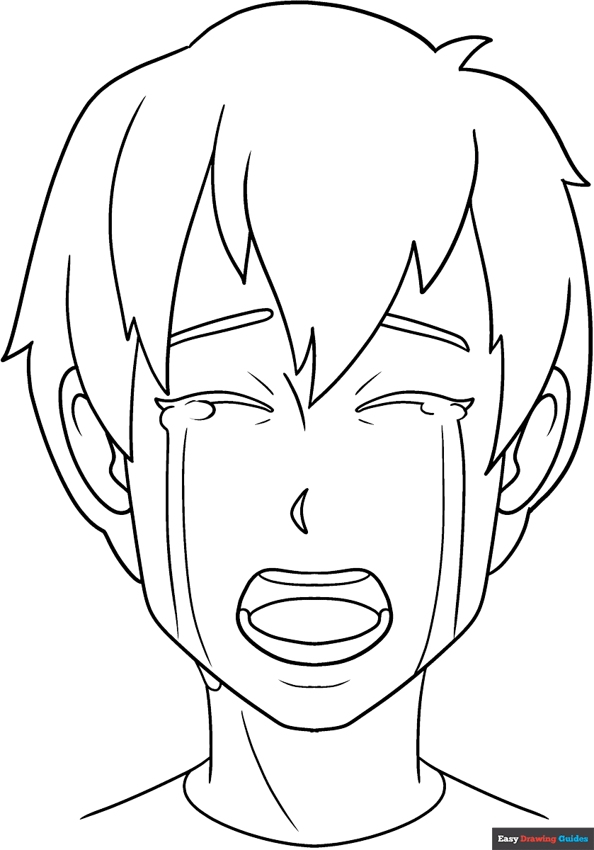Killua Zoldyck Crying Coloring Page Printable