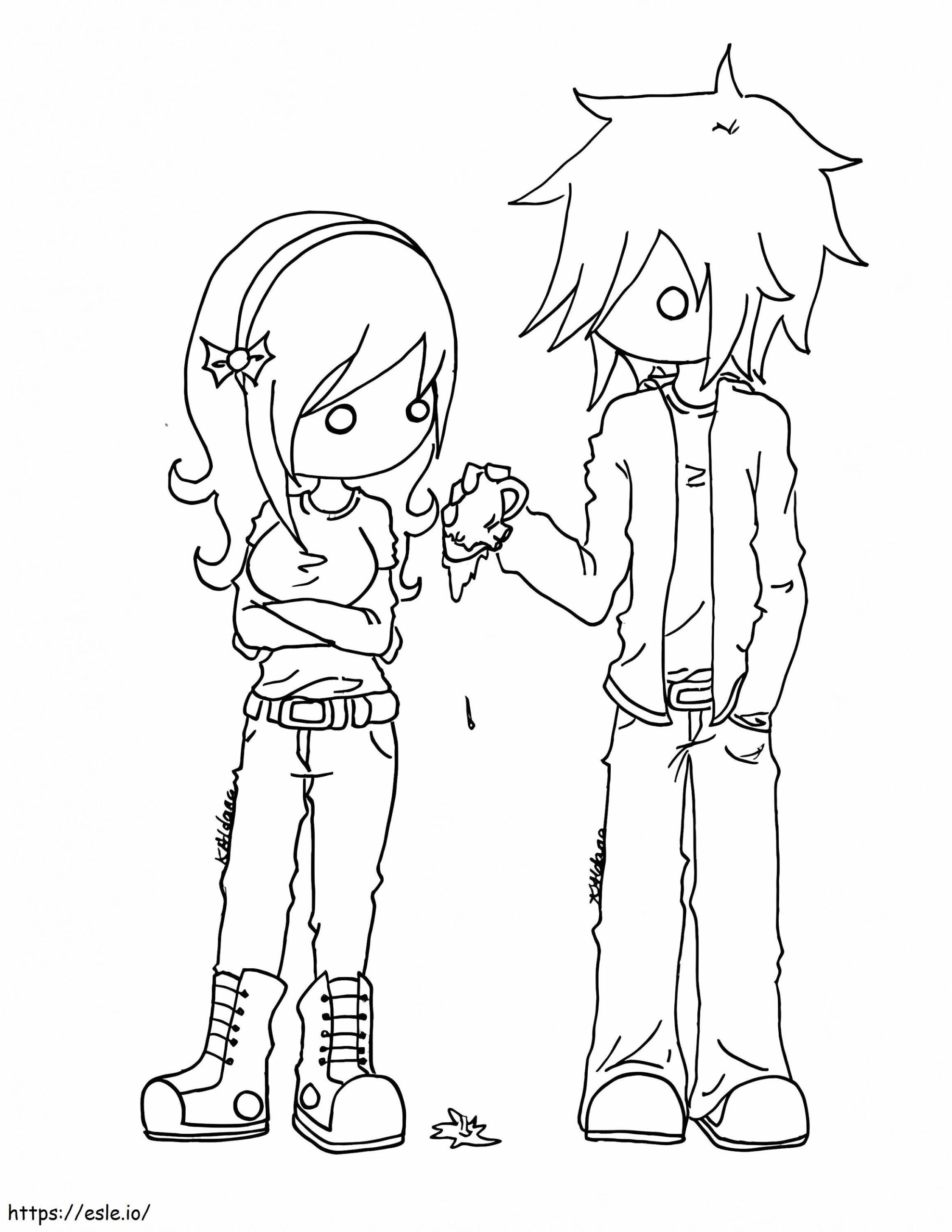 Free Printable Emo Coloring Page